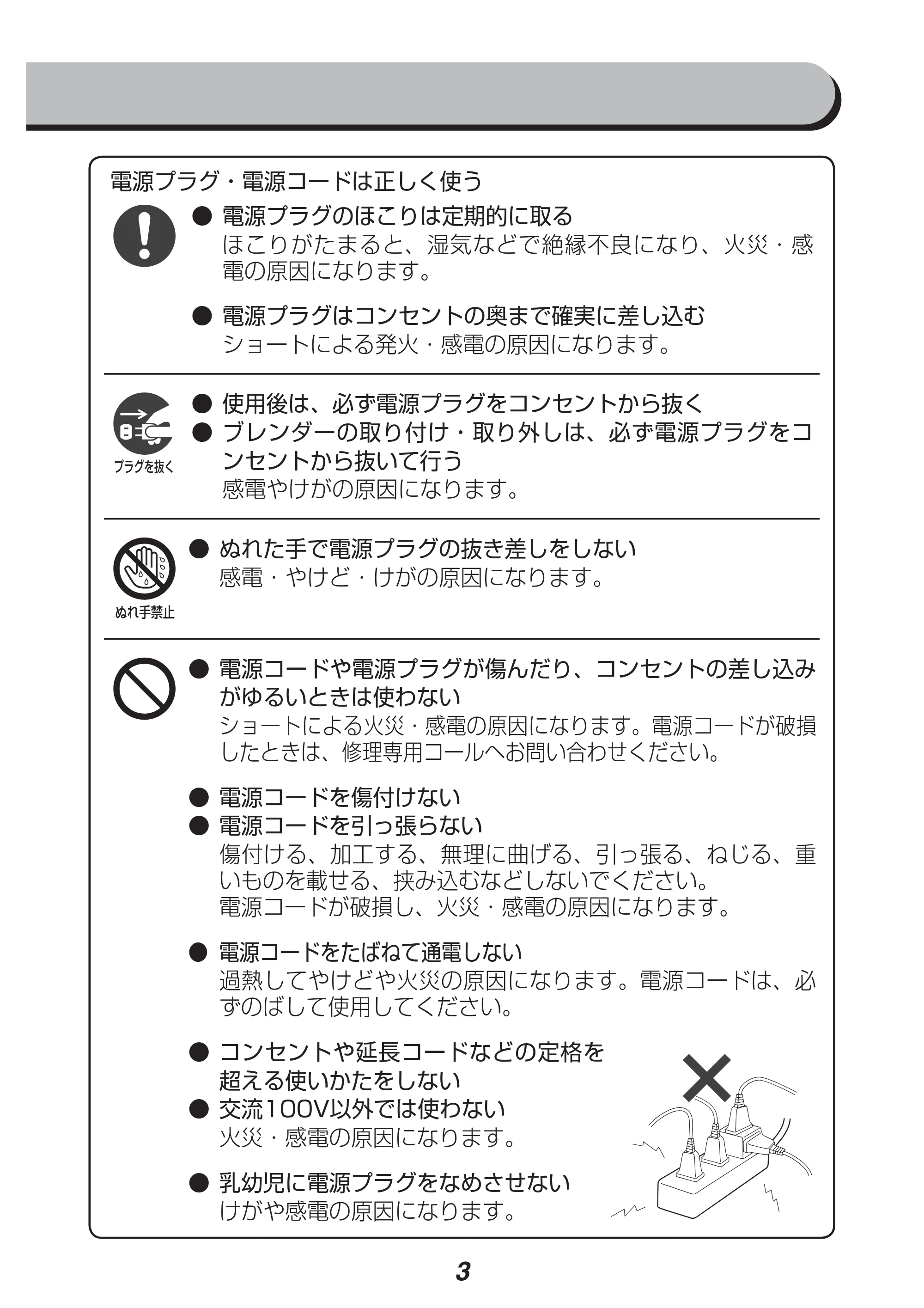 アイリスオーヤマ IHB-601 取扱説明書 — 原本ページ — 3ページ