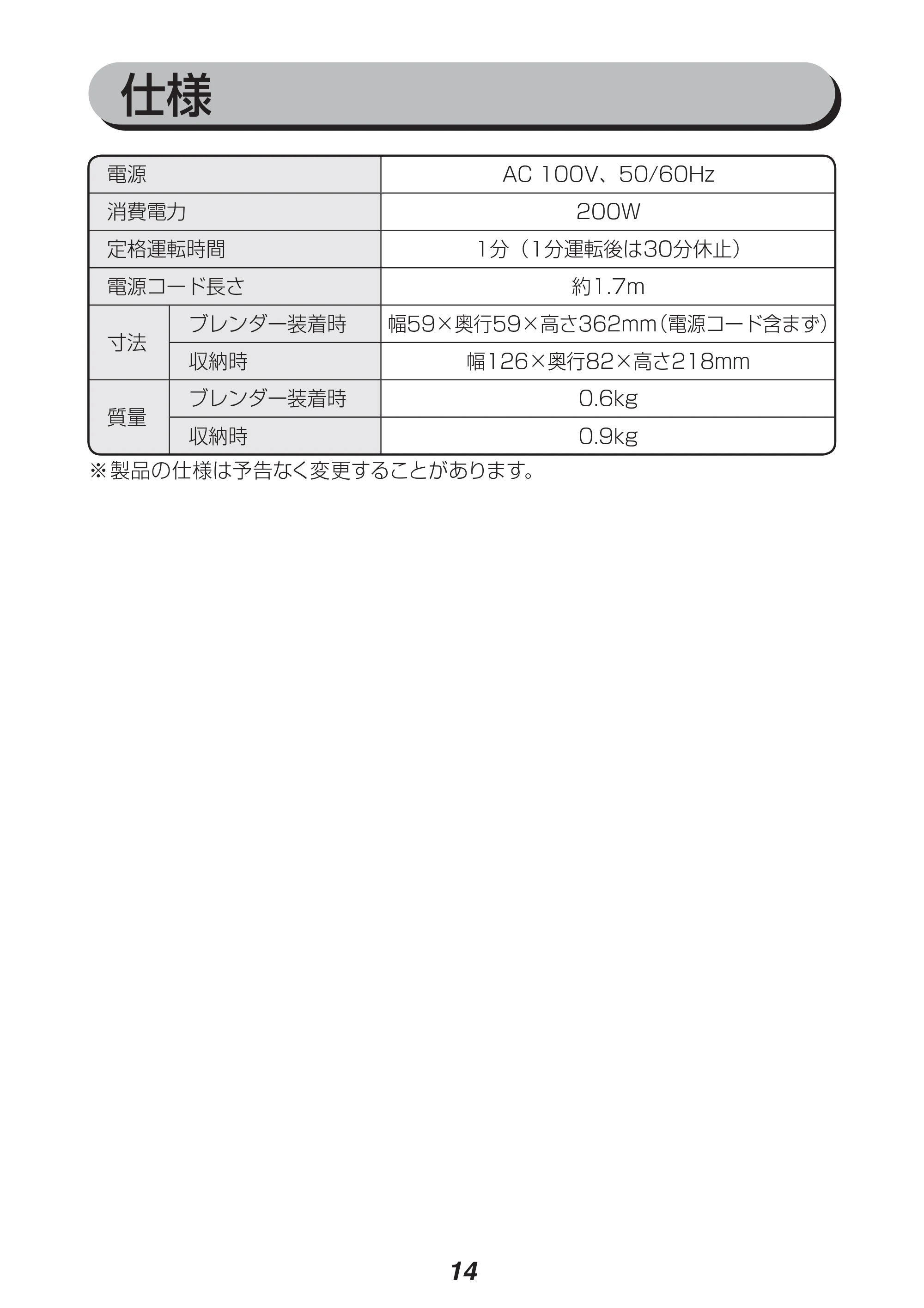 アイリスオーヤマ IHB-601 取扱説明書 — 原本ページ — 14ページ