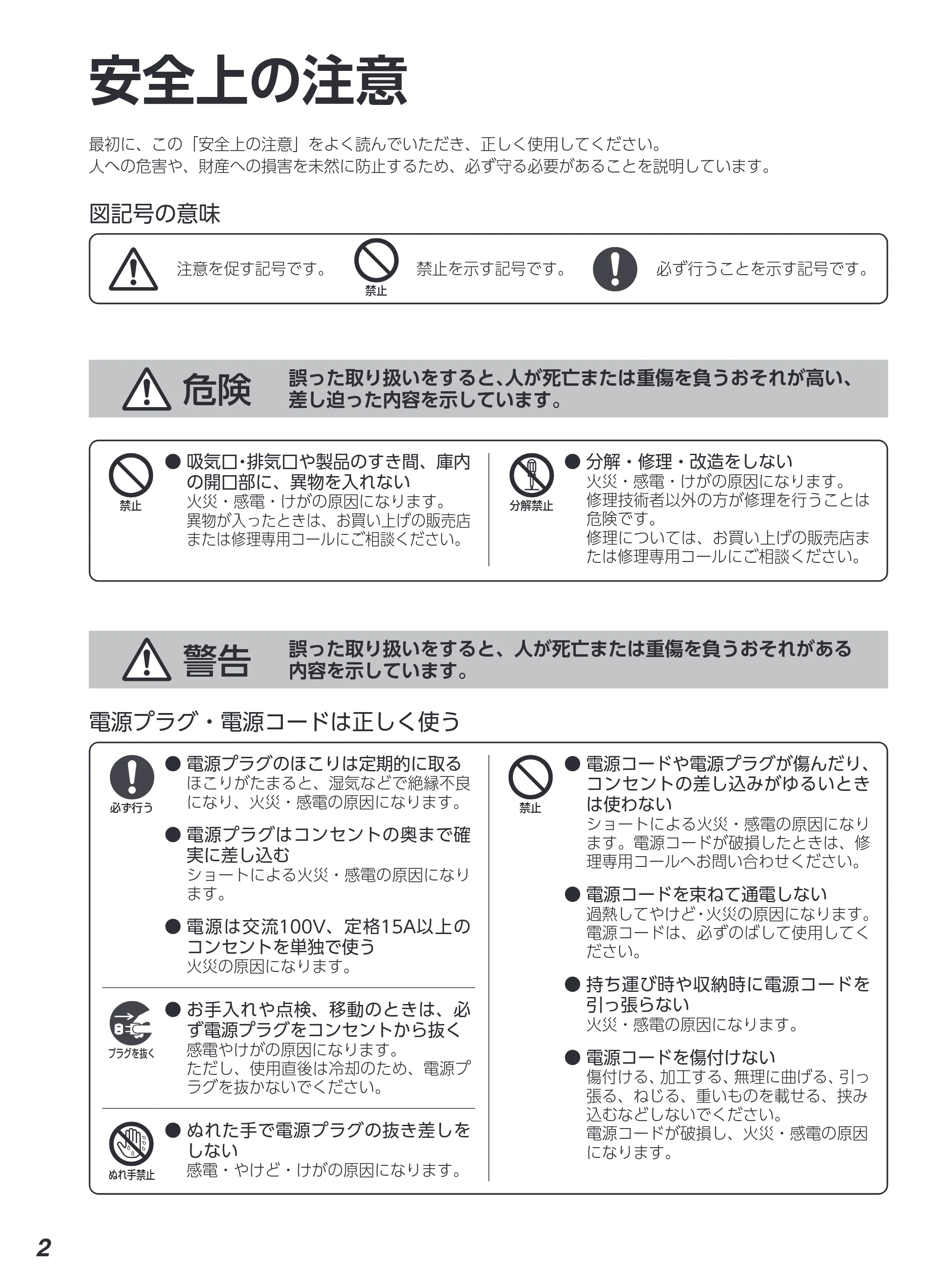 アイリスオーヤマ MS-F3003 取扱説明書 — 原本ページ — 2ページ