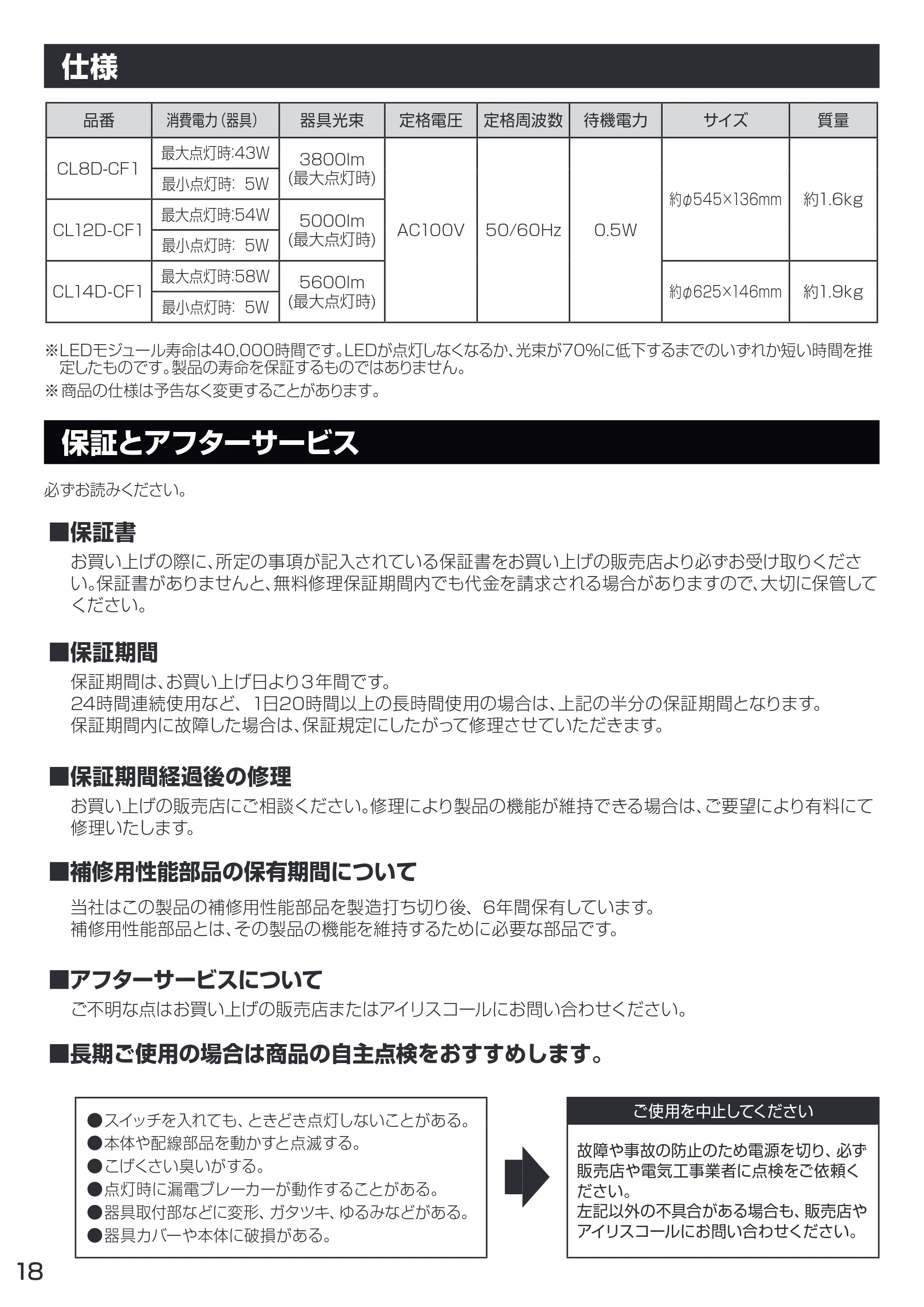 アイリスオーヤマ CL14D-CF1 取扱説明書 — 原本ページ — 18ページ