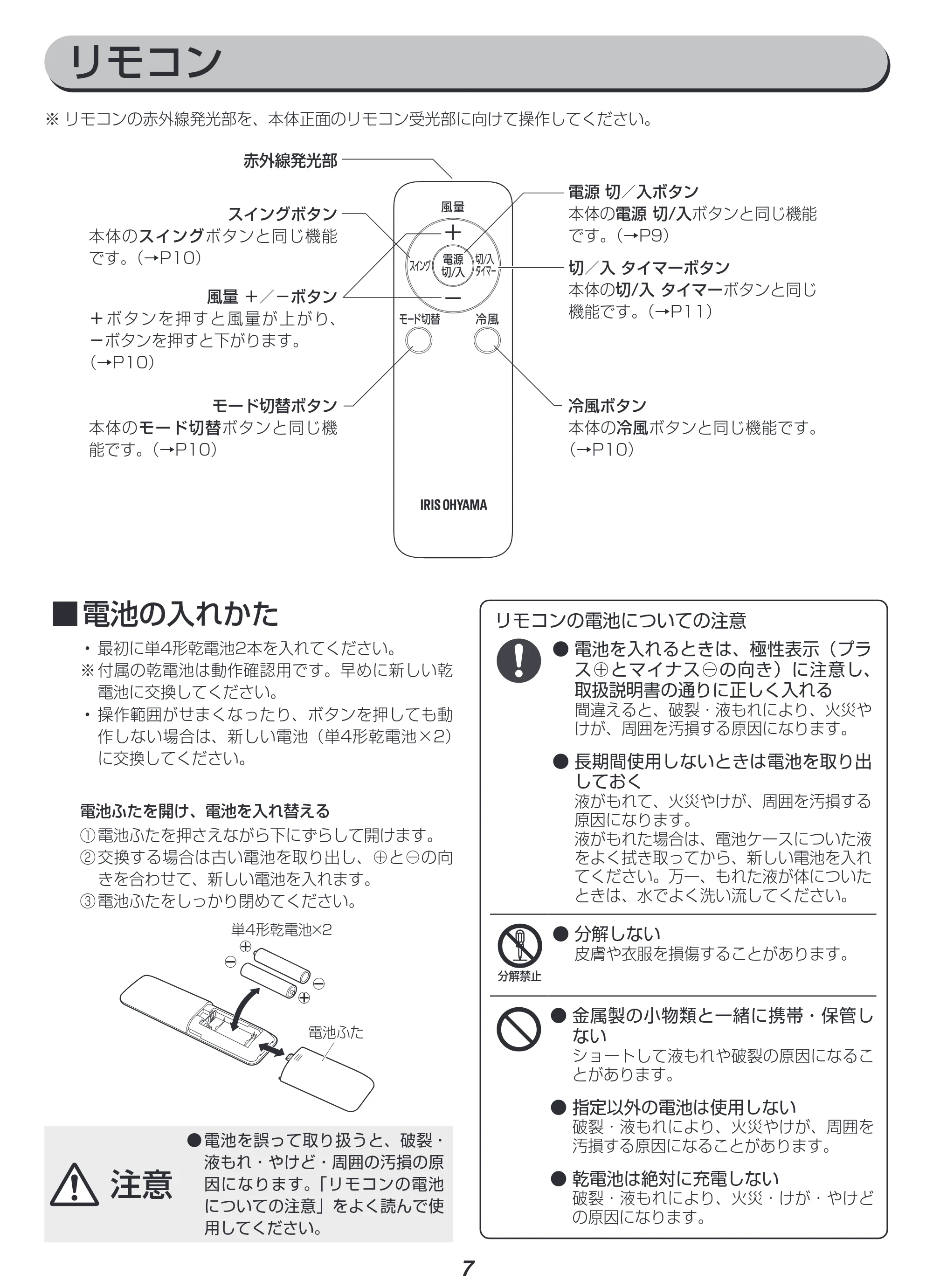 アイリスオーヤマ KCTF-02M 取扱説明書 — 原本ページ — 7ページ