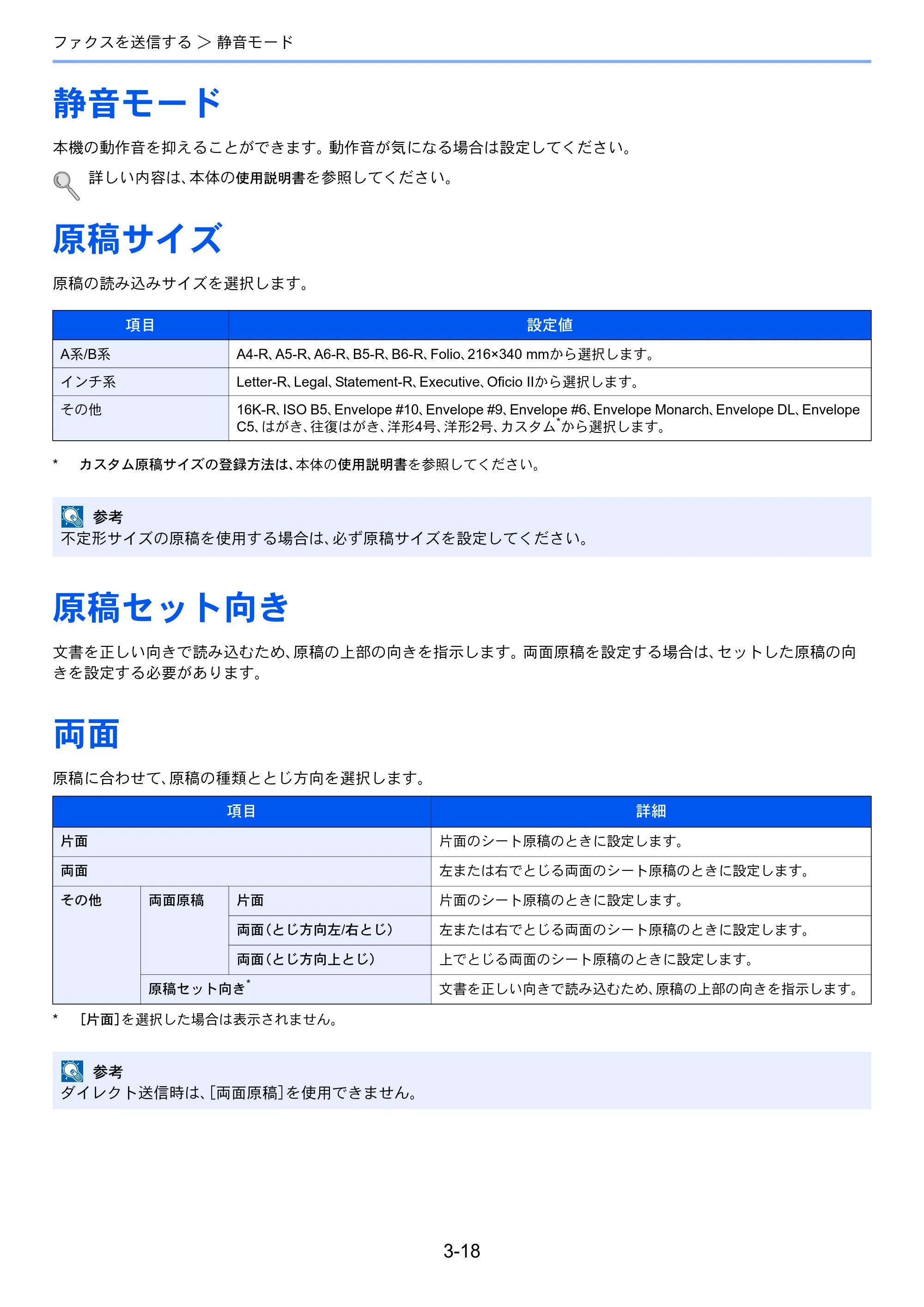 京セラ ECOSYS M3540idn ECOSYS M3540idn FAX使用説明書 — 静音モード — 原本ページ — 55ページ
