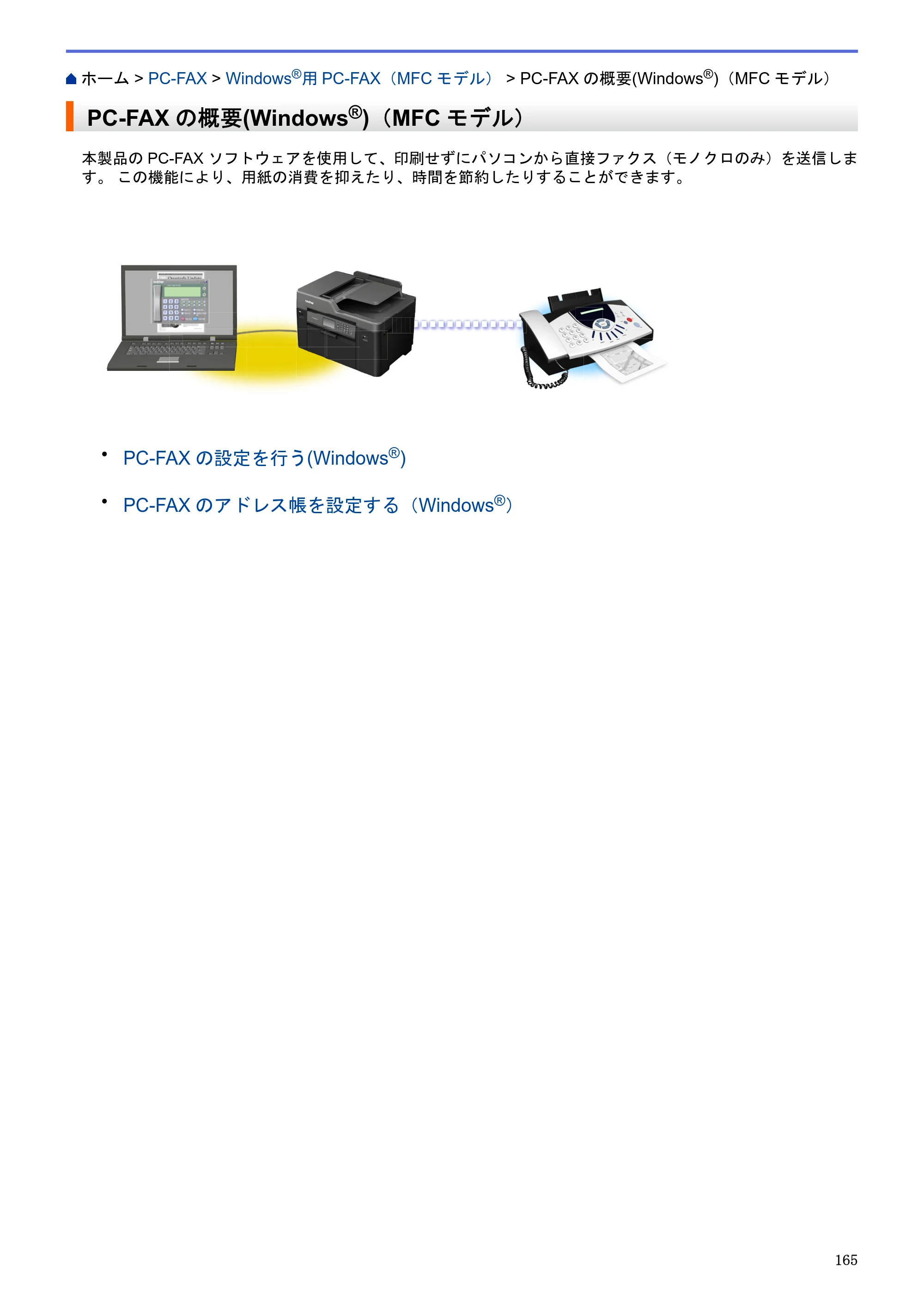 ブラザー MFC-J6580CDW / MFC-J6980CDW / MFC-J6995CDW ユーザーズガイド（印刷用） ～パソコン活用＆ネットワーク～ — PC-FAXの概要(Windows®)（MFCモデル） — 原本ページ — 170ページ