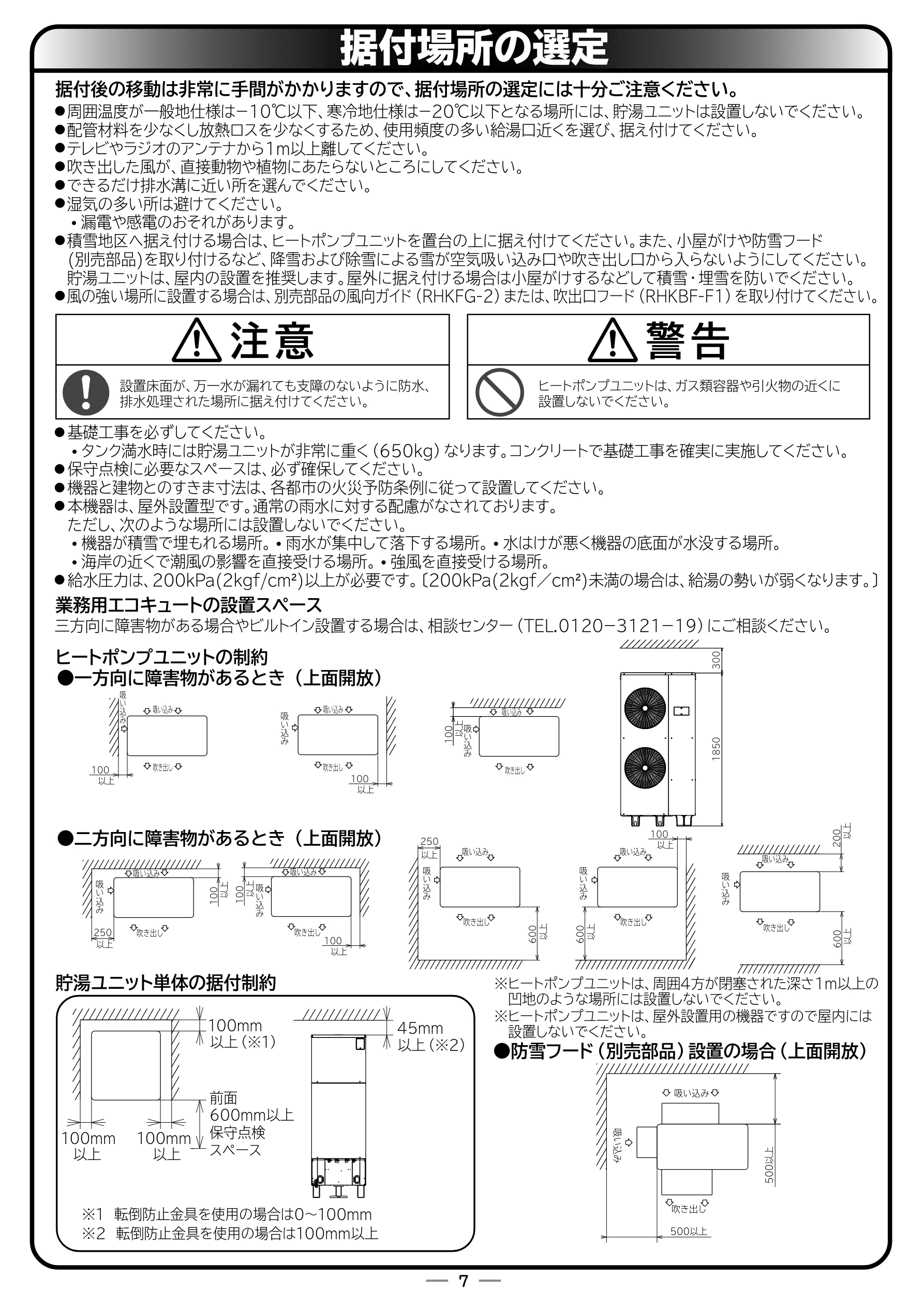 日立 RHK-15EJ / RHK-15EJK 取扱説明書 — 据付場所の選定 — 図版 55-1 — 55ページ