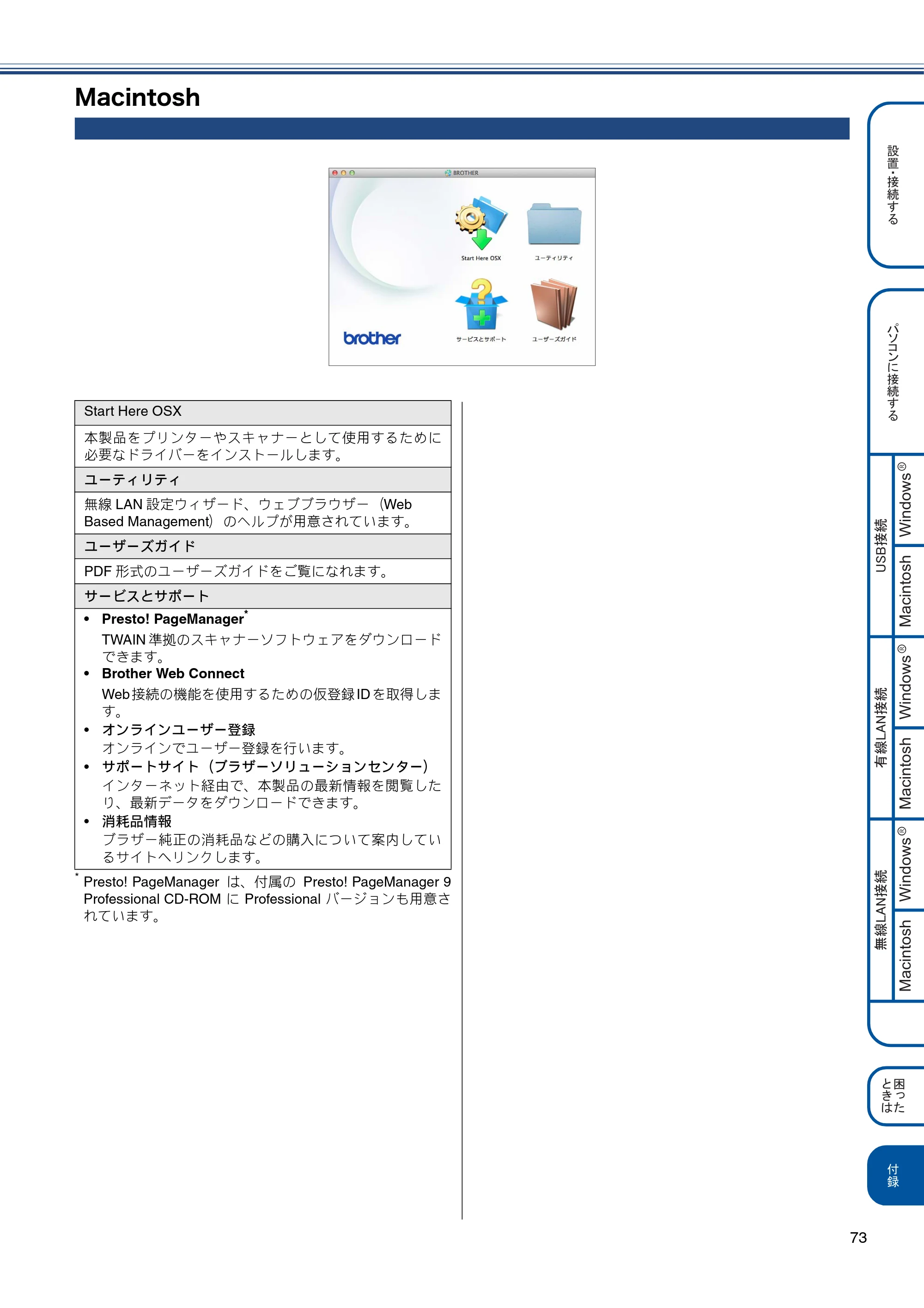 ブラザー MFC-J6975CDW かんたん設置ガイド — Macintosh — 原本ページ — 73ページ