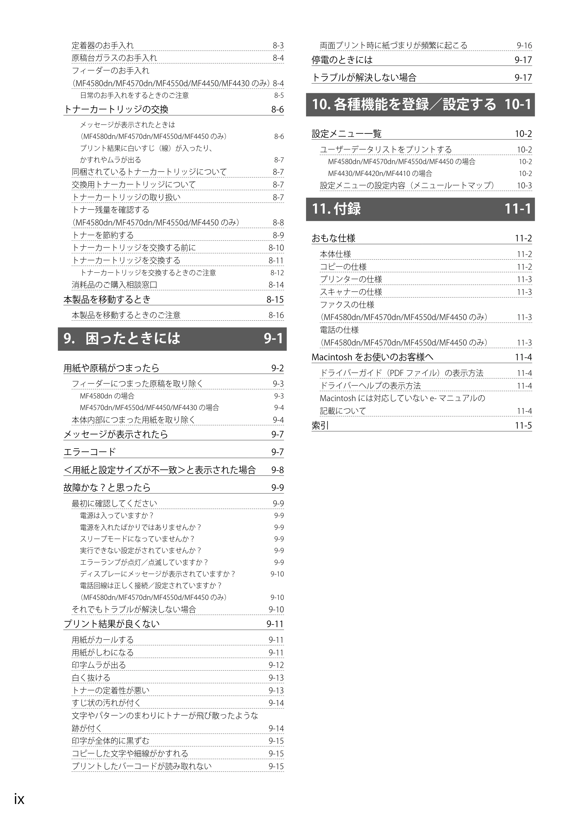 キヤノン MF4580dn/MF4570dn/MF4550d/MF4450/MF4430/MF4420n/MF4410 基本操作ガイド 2011年4月27日更新 (PDF形式/9.07Mバイト) — 原本ページ — 10ページ
