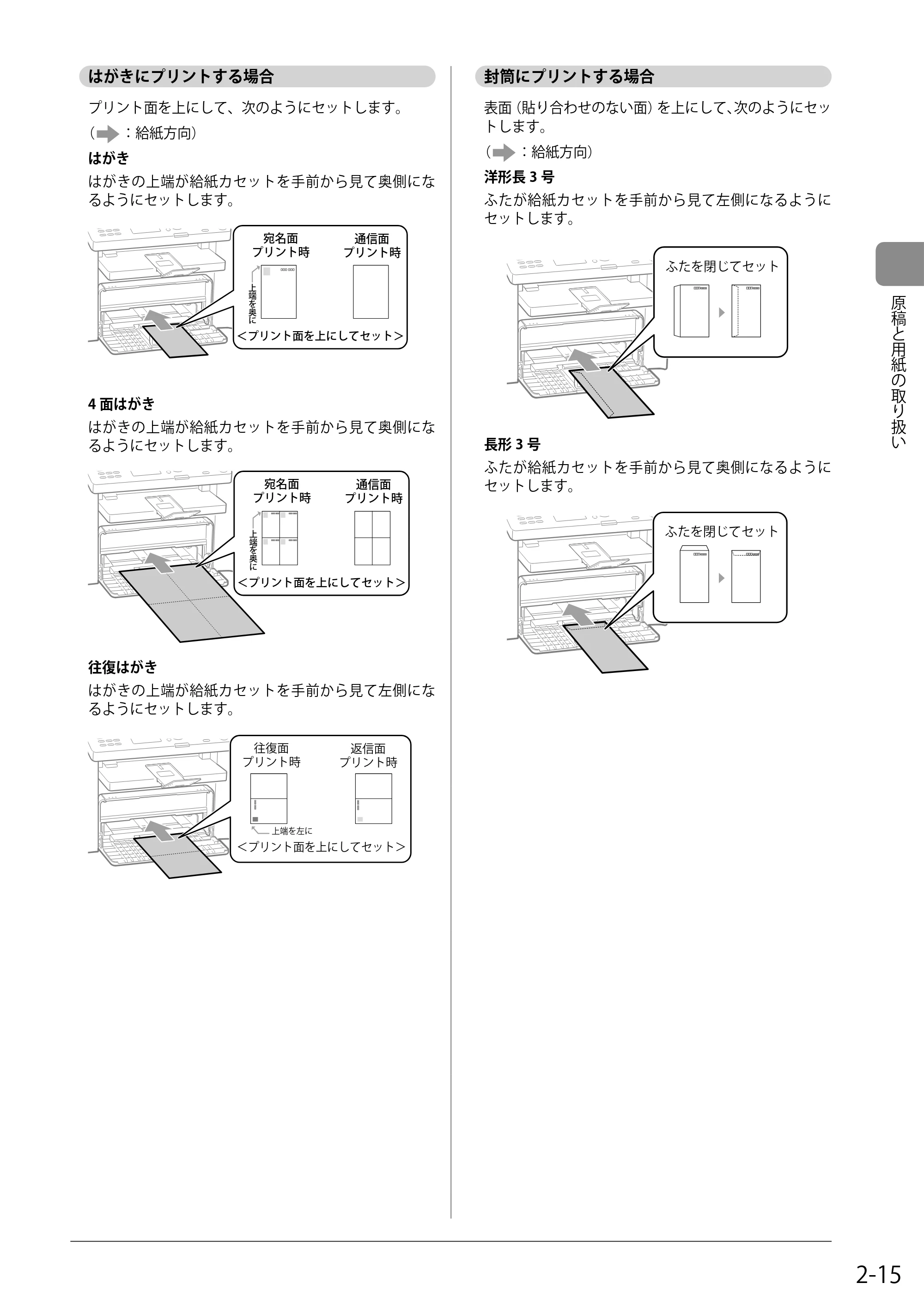キヤノン MF4580dn/MF4570dn/MF4550d/MF4450/MF4430/MF4420n/MF4410 基本操作ガイド 2011年4月27日更新 (PDF形式/9.07Mバイト) — はがきにプリントする場合 — 原本ページ — 49ページ