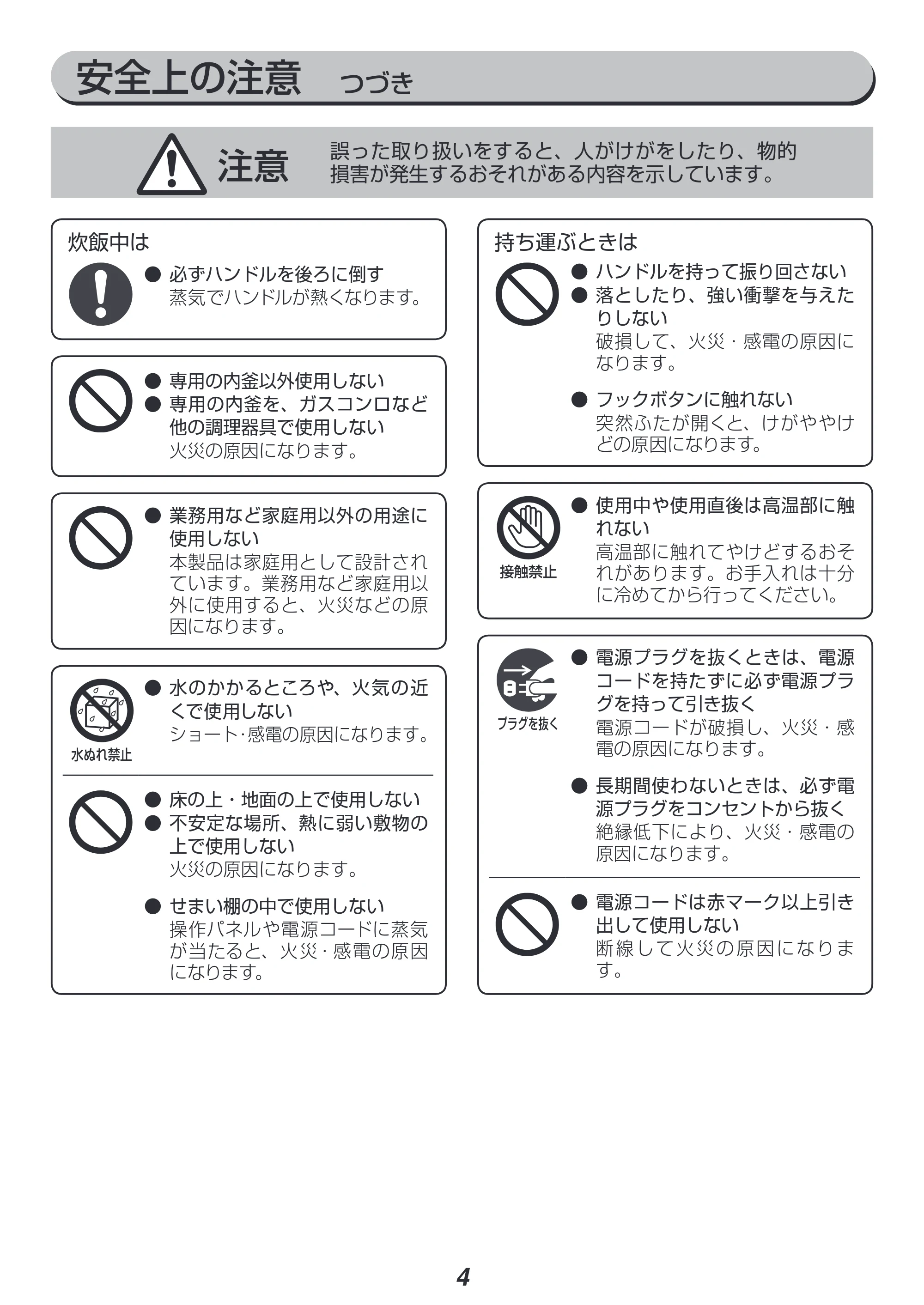 アイリスオーヤマ RC-IB50 取扱説明書 — 原本ページ — 4ページ