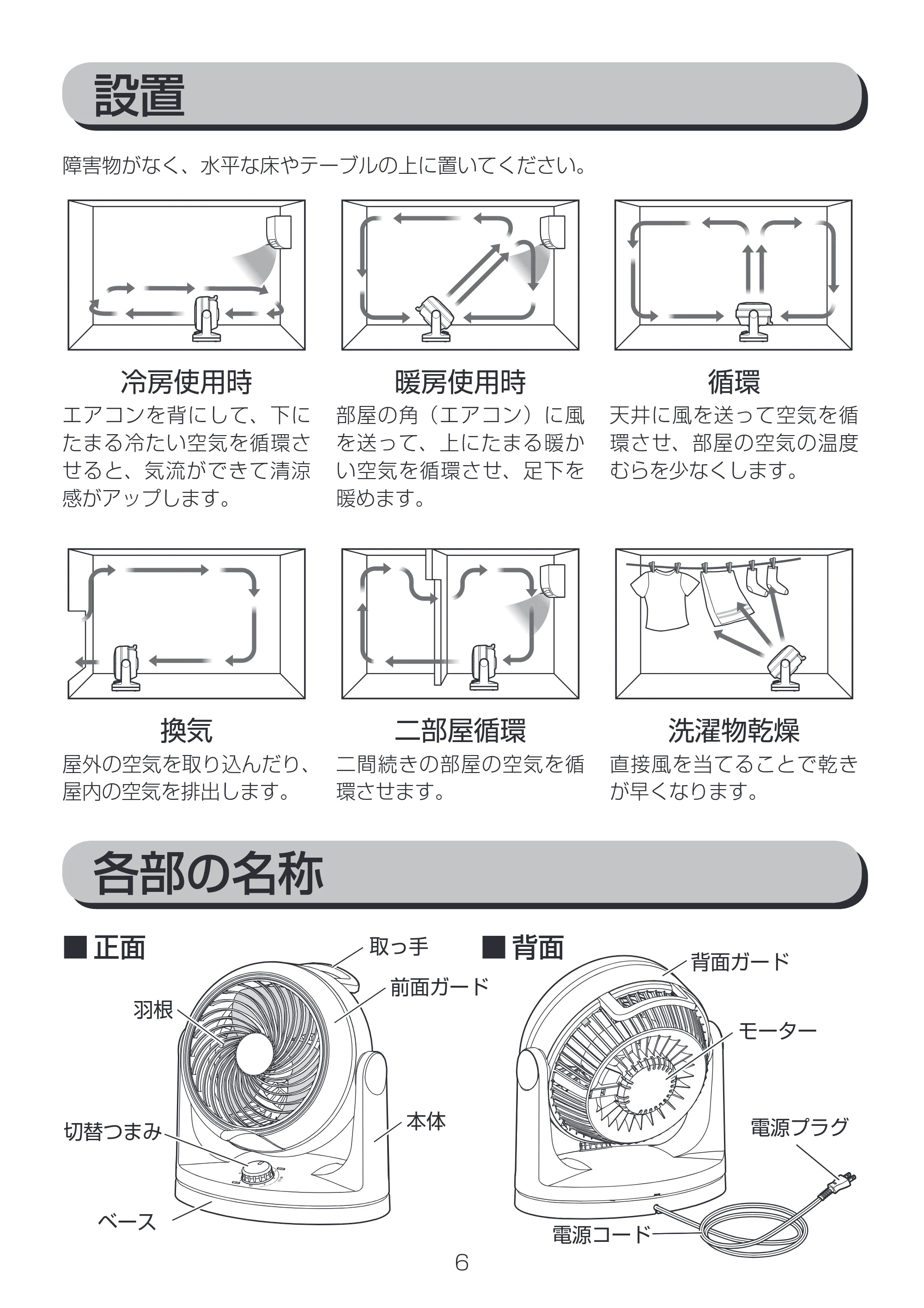 アイリスオーヤマ PCF-HD18 取扱説明書 — 原本ページ — 6ページ