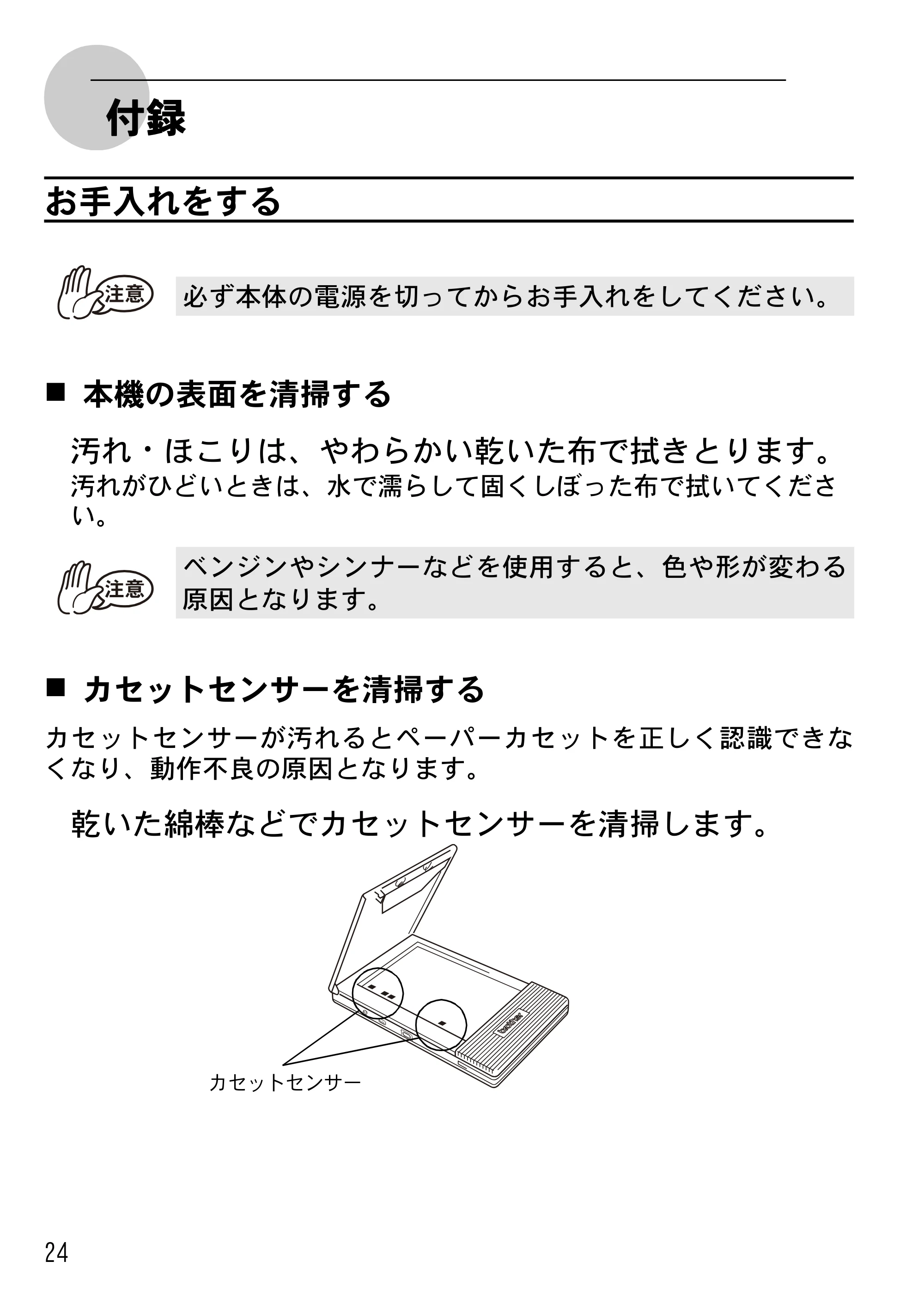 ブラザー MW-170 ユーザーズガイド — 付録 — 原本ページ — 26ページ