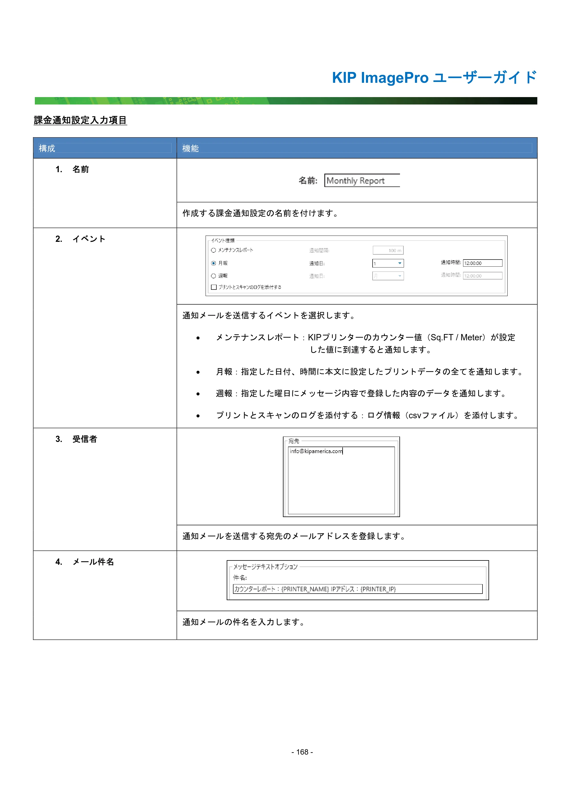 京セラ KIP 7170G KIP PrintPro ユーザーガイド — 原本ページ — 173ページ