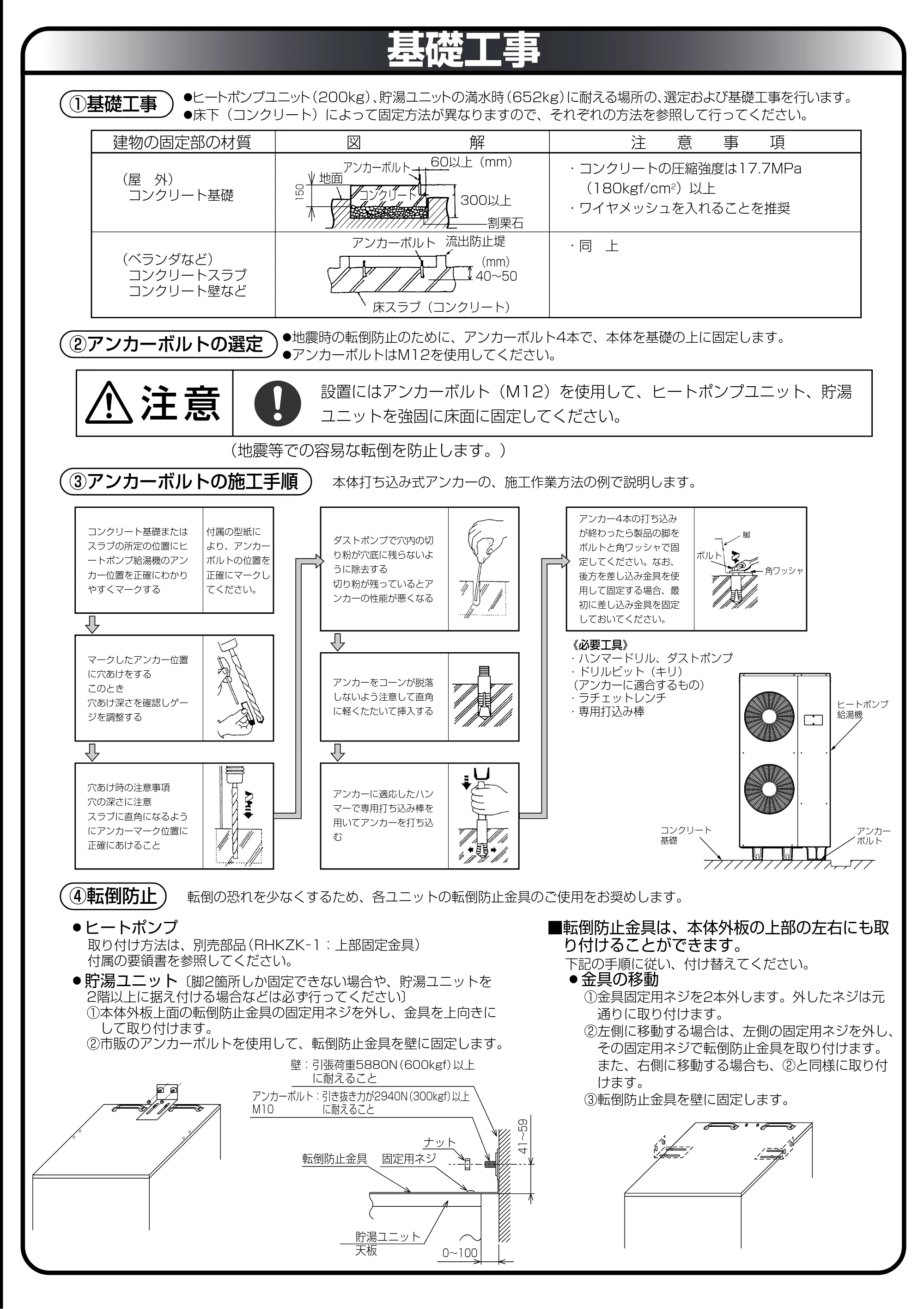 日立 RHK-15XJ 据付説明書 — 基礎工事 — 原本ページ — 7ページ