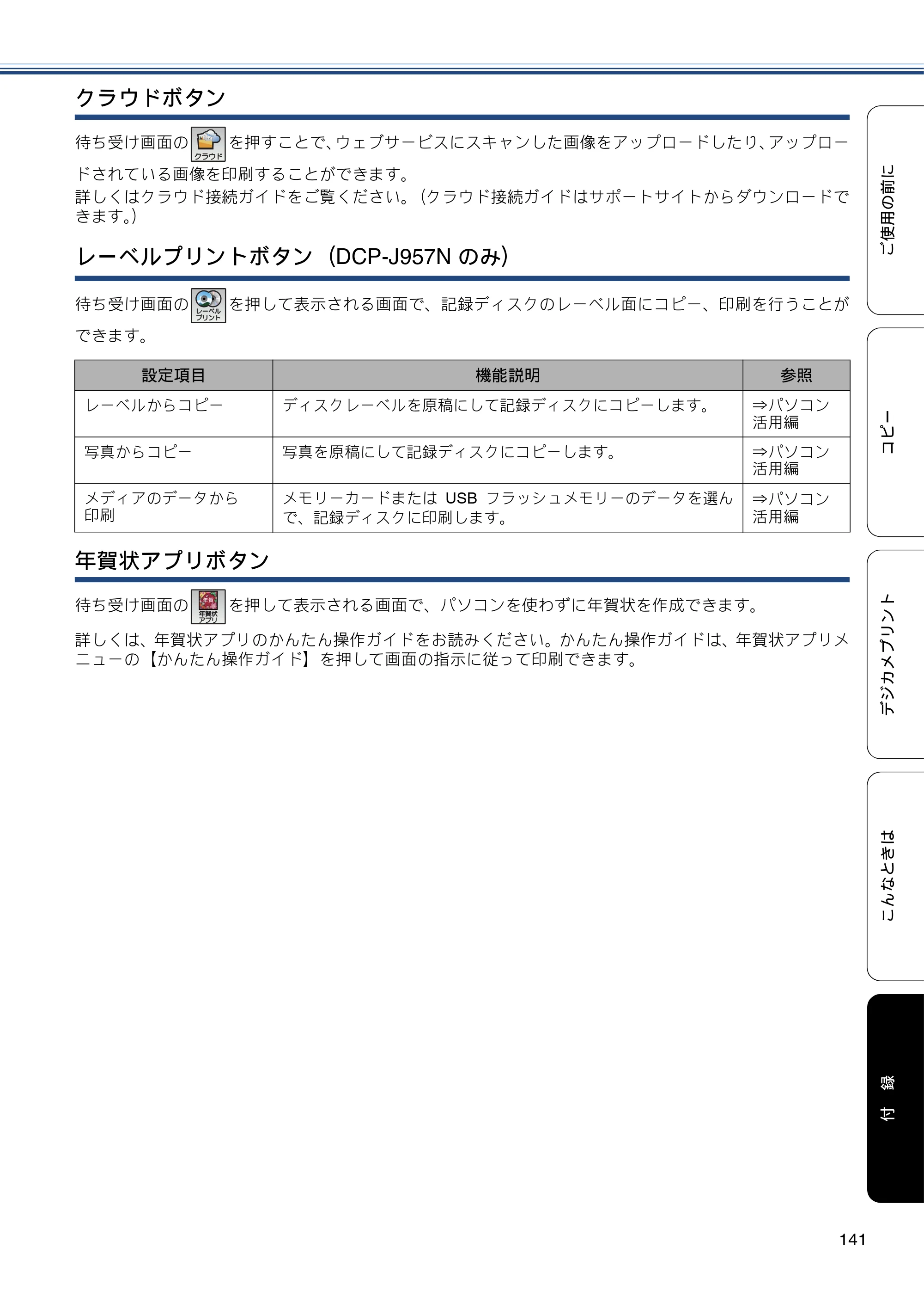 ブラザー DCP-J557N / DCP-J757N / DCP-J957N ユーザーズガイド ~基本編~ — 原本ページ — 141ページ