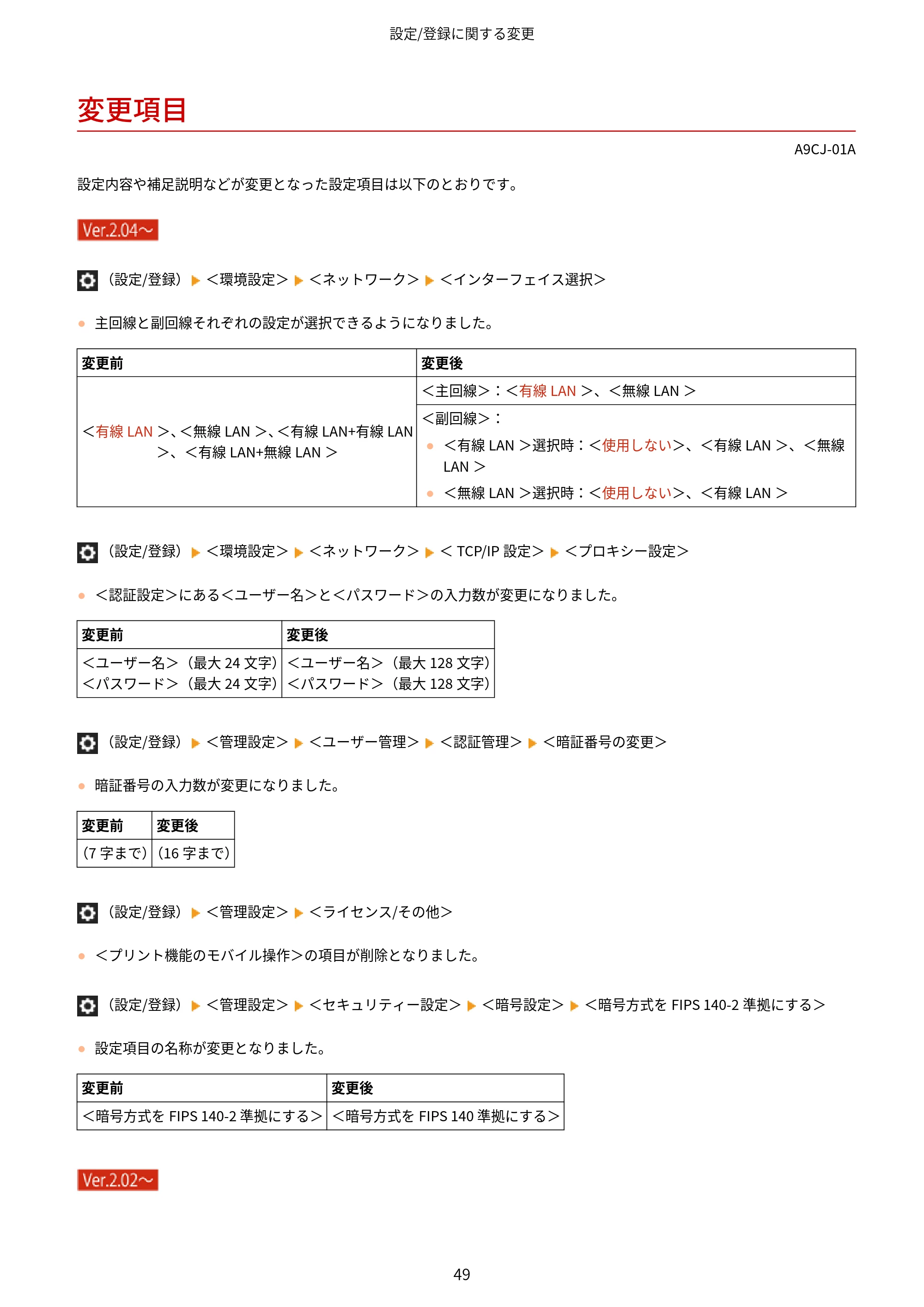 キヤノン MF7725F / imageRUNNER C3322F imageRUNNER/Satera ユーザーズガイド (機能追加のお知らせ) 2025年11月6日掲載(PDF:798KB) — 変更項目 — 原本ページ — 51ページ