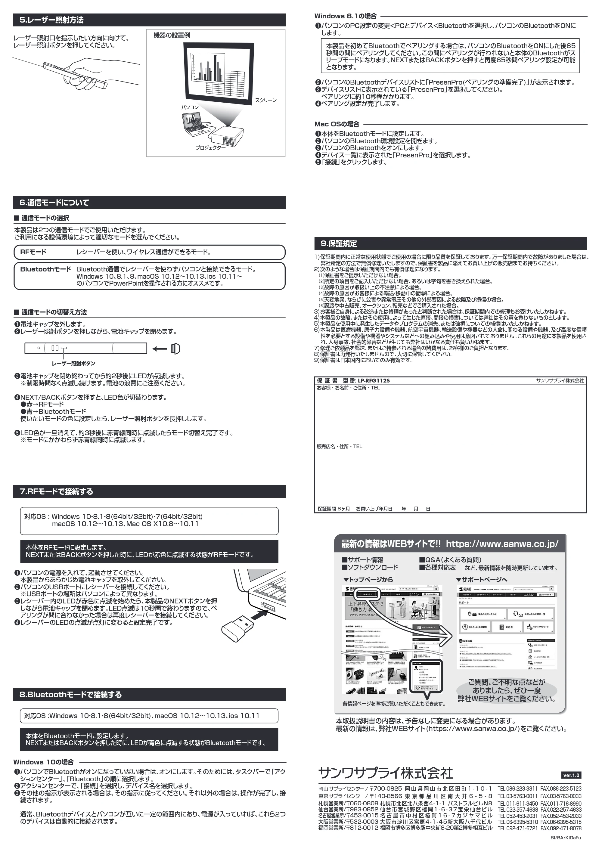 サンワサプライ LP-RFG112S 取扱説明書 — 原本ページ — 2ページ