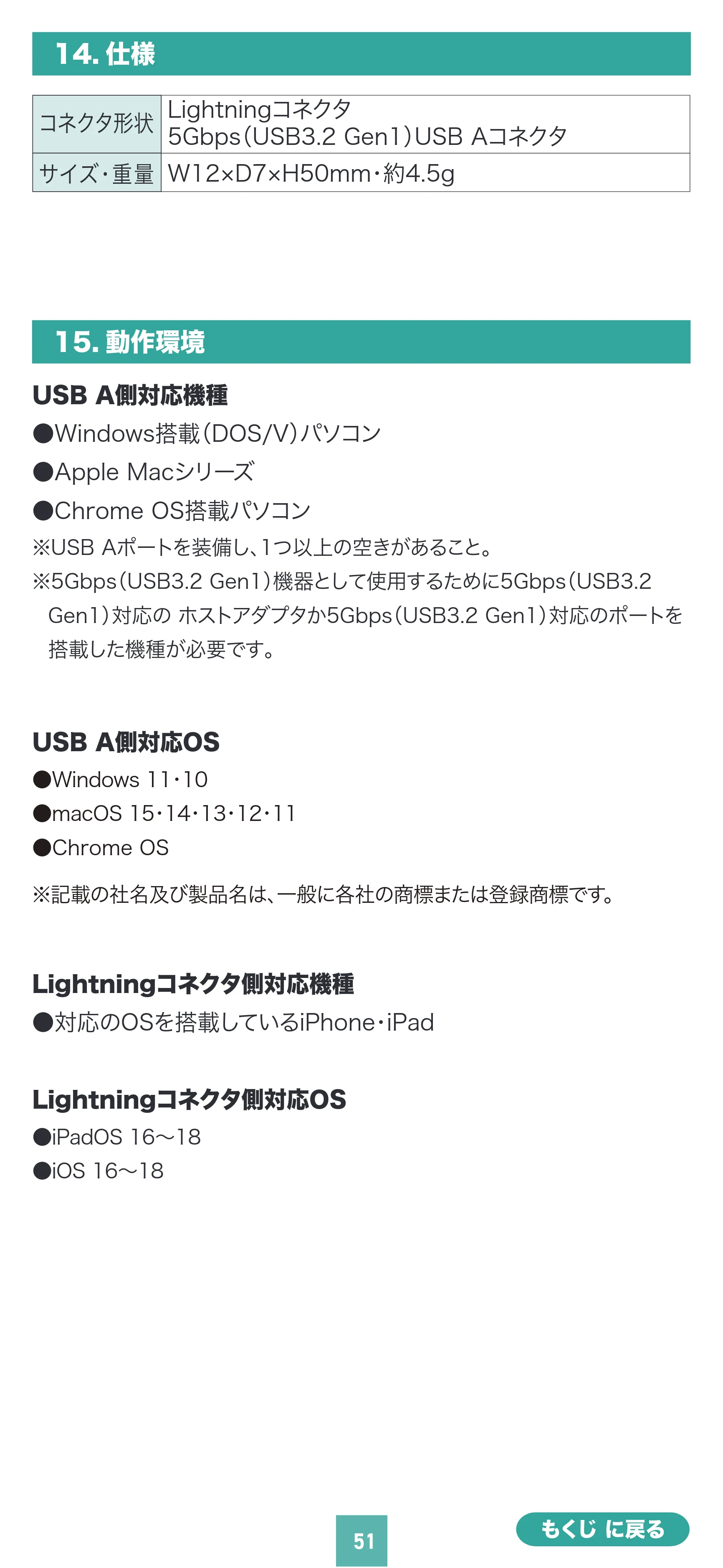 サンワサプライ 600-IPL64GX3N / 600-IPL256GX3N / 600-IPL128GX3N 取扱説明書 — 原本ページ — 51ページ