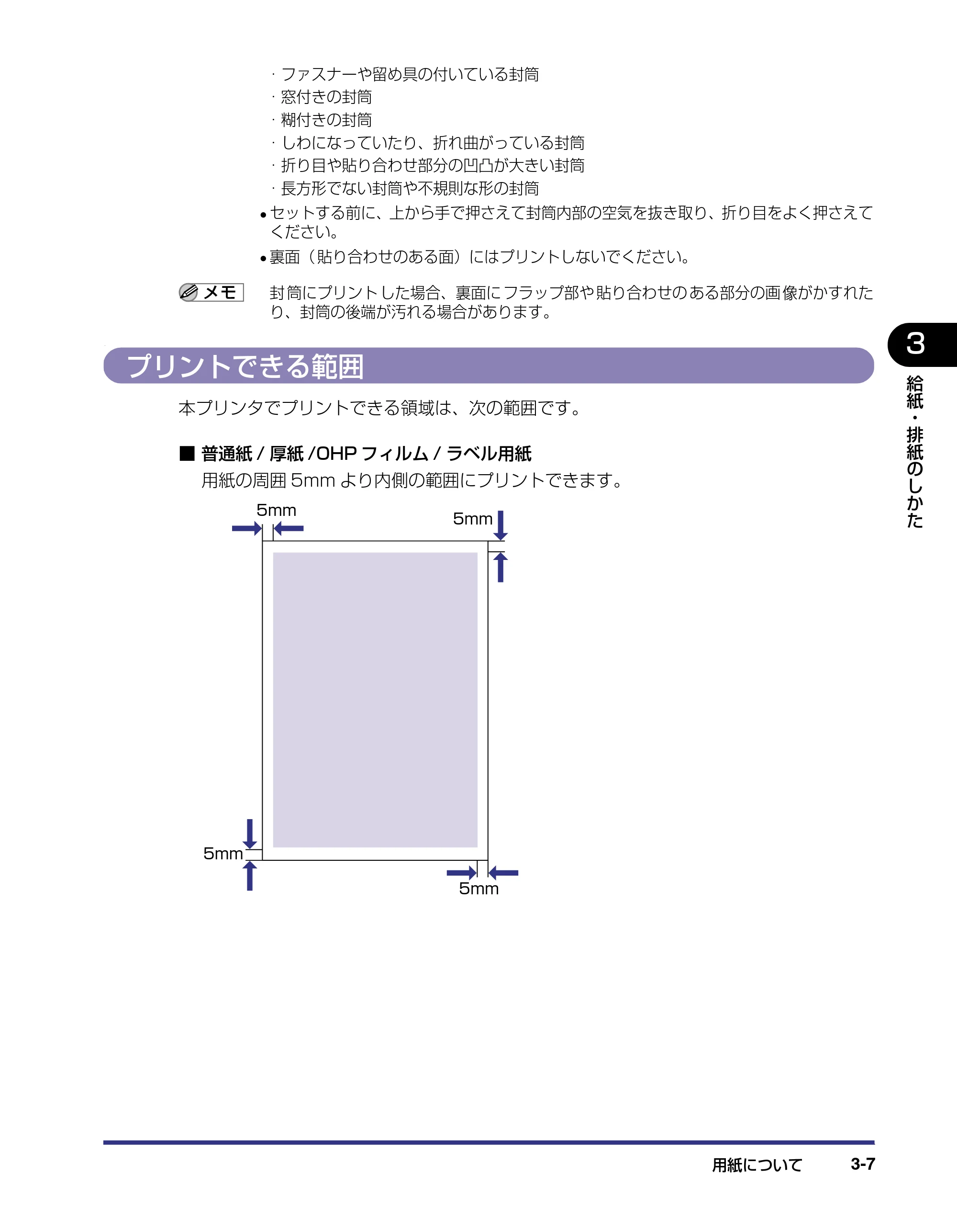 キヤノン LBP-2510 ユーザーズガイド （PDF形式／6.72Mバイト） — プリントできる範囲 — 原本ページ — 65ページ