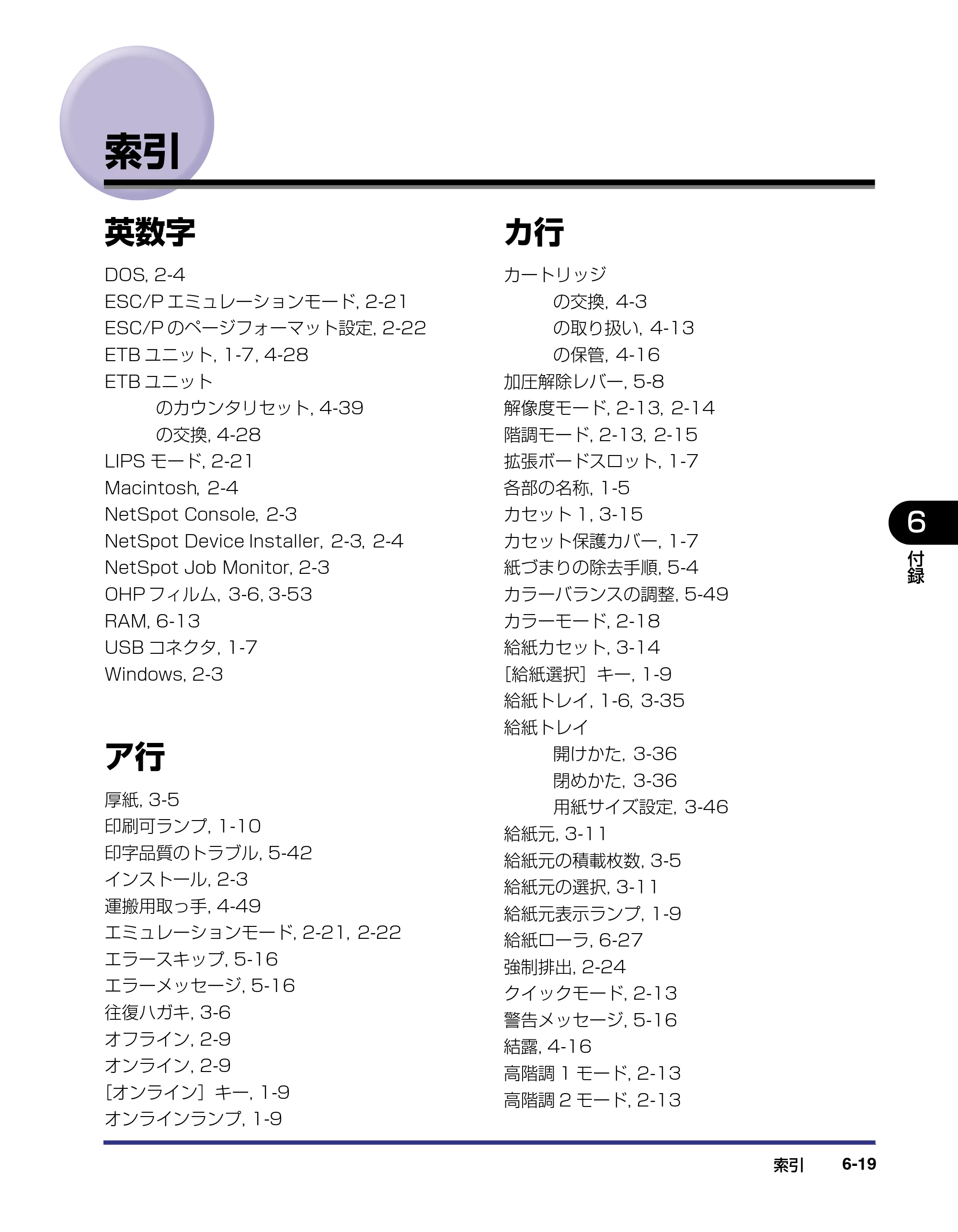 キヤノン LBP-2510 ユーザーズガイド （PDF形式／6.72Mバイト） — 索引 — 原本ページ — 257ページ