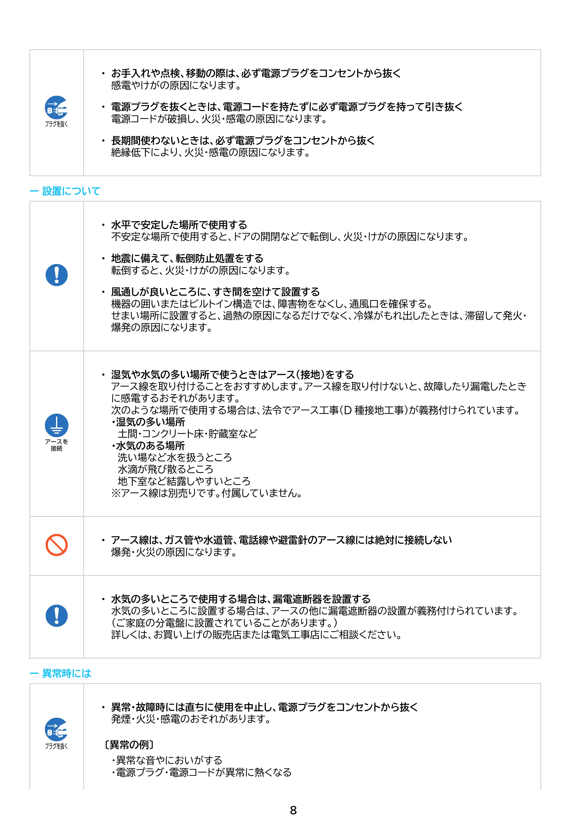アイリスオーヤマ IRSN-IC30B-WP 取扱説明書 — 原本ページ — 8ページ