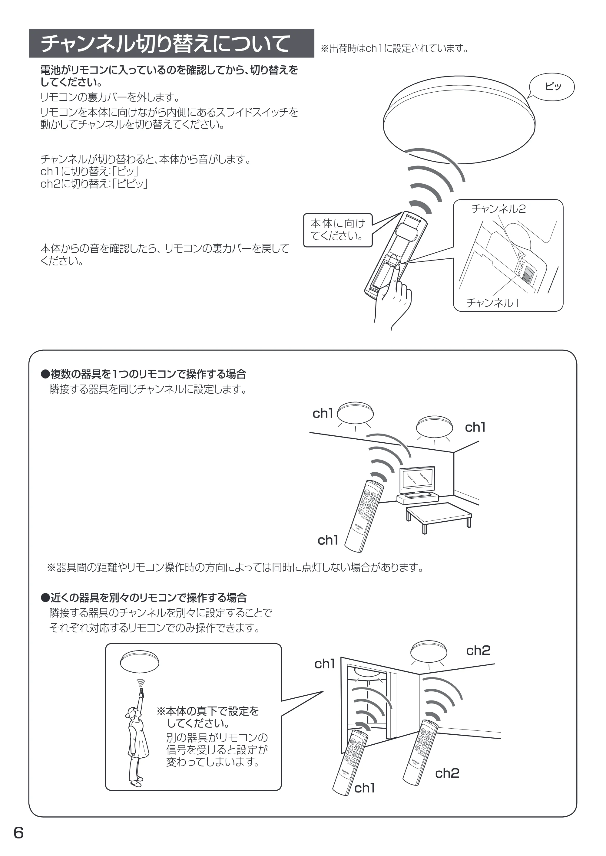 アイリスオーヤマ CL8DL-N1 取扱説明書 — 取り付け — 原本ページ — 6ページ