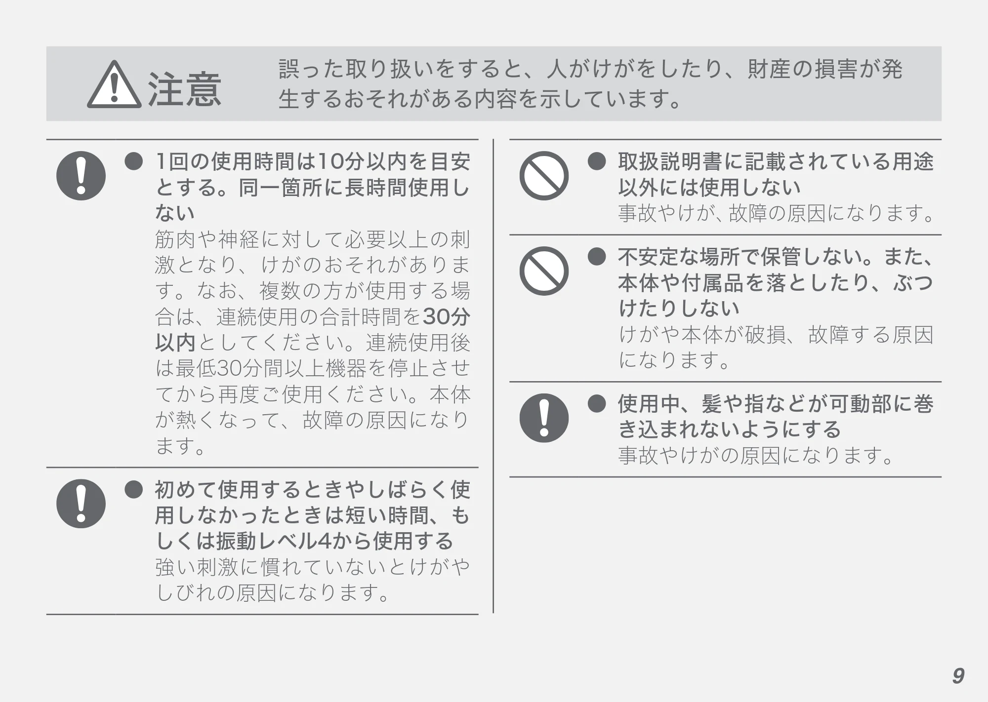 アイリスオーヤマ FRT-M01 取扱説明書 — 原本ページ — 9ページ