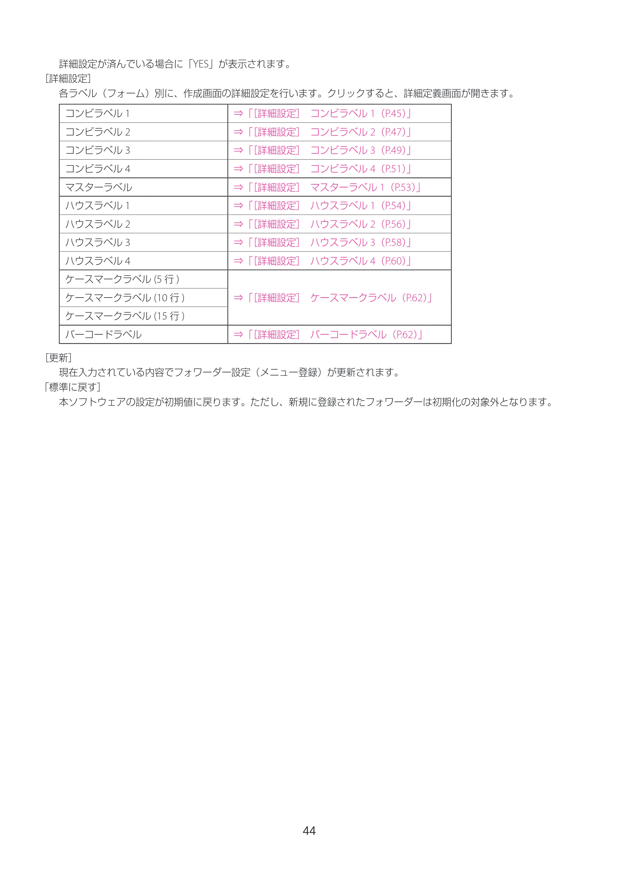 キヤノン LabelCreate SE V2 ラベル発行 V3 ユーザーズガイド 2026年3月19日掲載（PDF：4.38MB） — 原本ページ — 44ページ