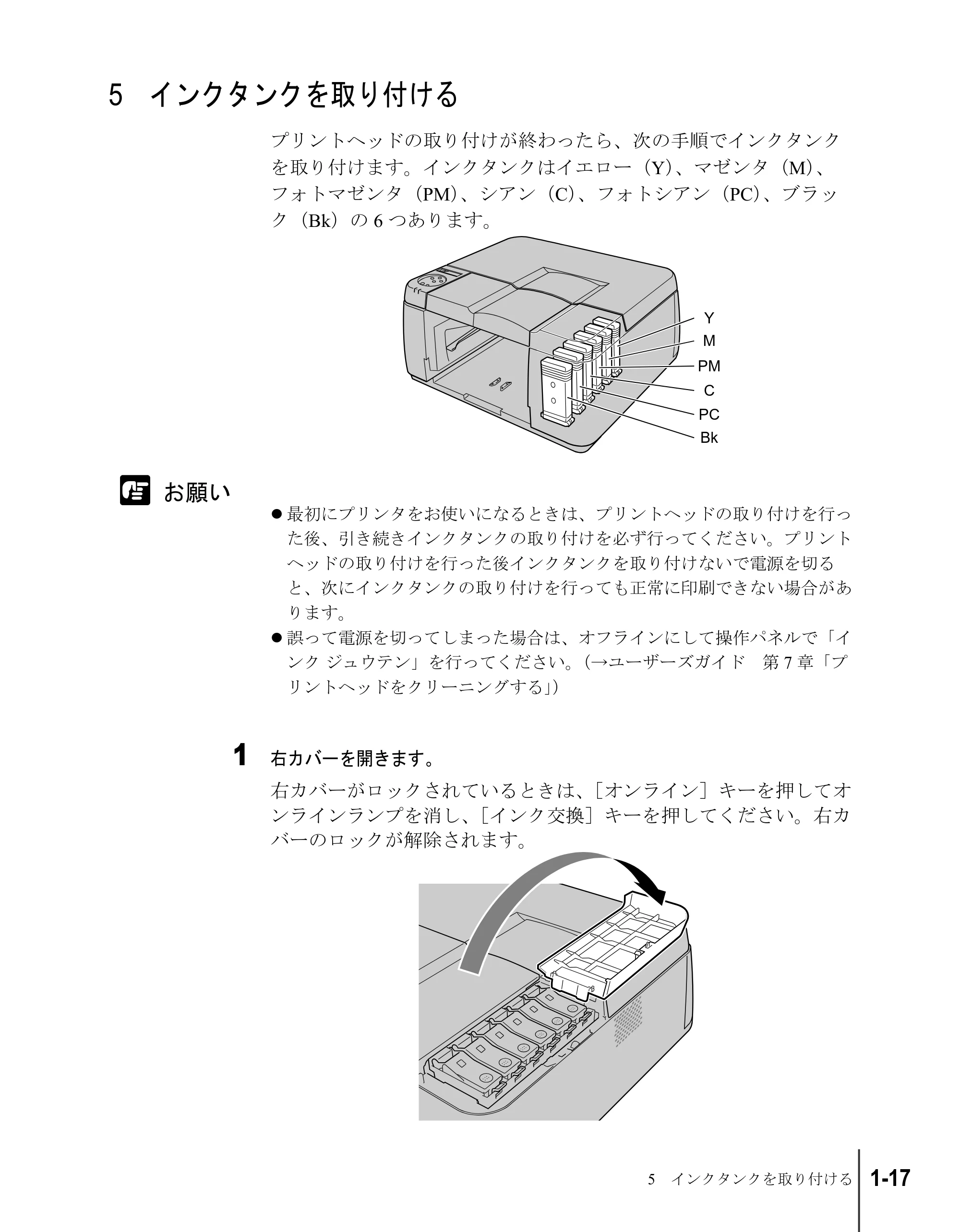 キヤノン W2200S セットアップガイド （PDF形式／7.64Mバイト） — 5 インクタンクを取り付ける — 原本ページ — 29ページ