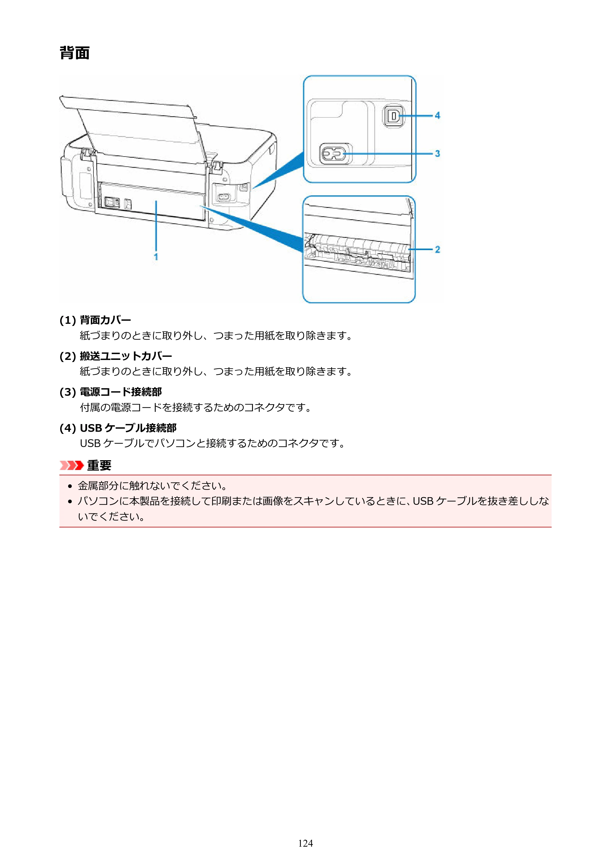 キヤノン PIXUS TS5130S/PIXUS TS5130 PIXUS TS5130 （PDF） オンラインマニュアル - 取扱説明書 - （Windows） 2026年5月21日更新 （PDF：6.0MB） — 背面 — 原本ページ — 124ページ