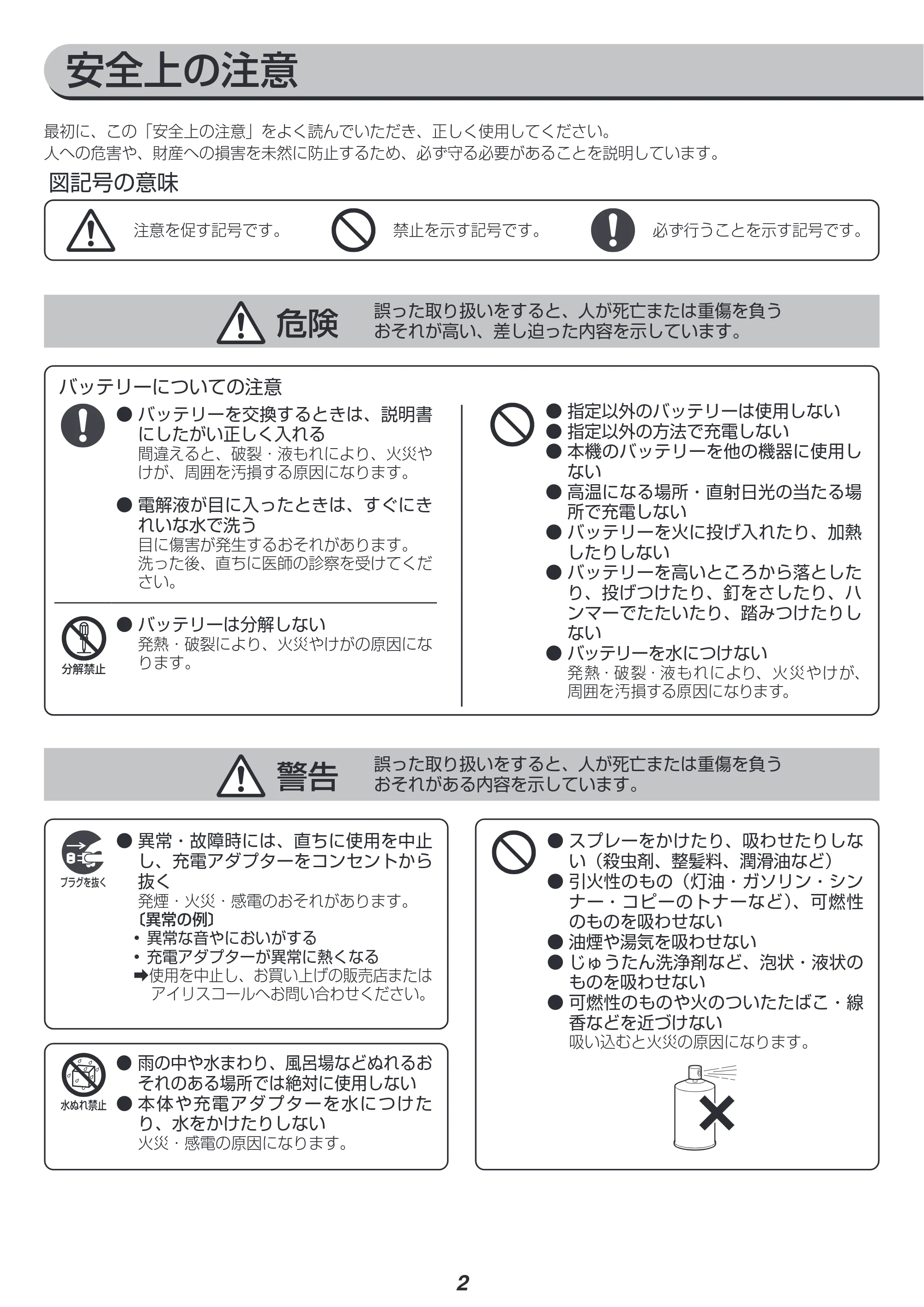 アイリスオーヤマ SBD-E4PC 取扱説明書 — 原本ページ — 2ページ