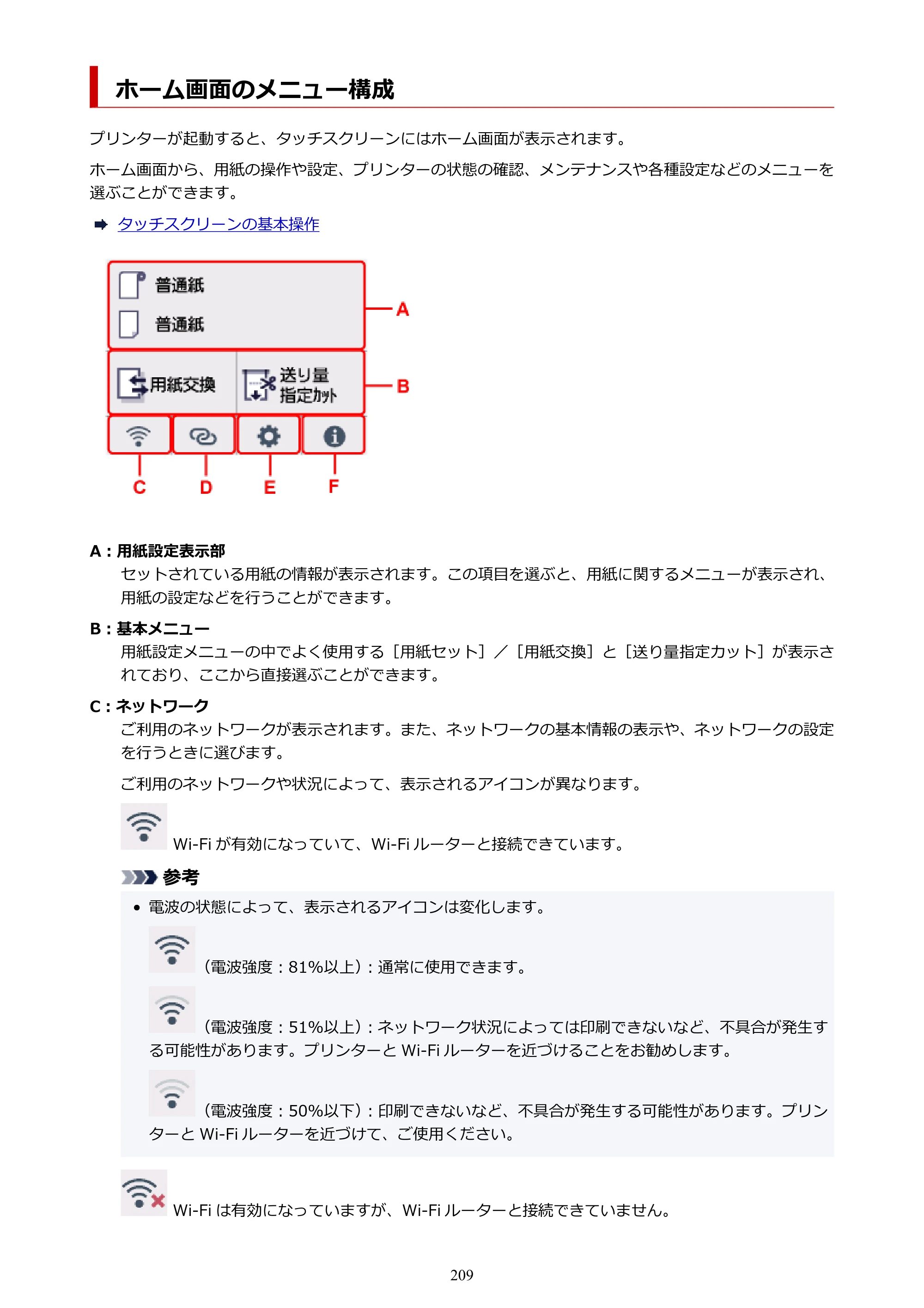 キヤノン TC-21・TC-21M TC-21 （PDF） オンラインマニュアル 取扱説明書 （Mac） 2026年1月15日更新（PDF：6.24 MB） — ホーム画面のメニュー構成 — 原本ページ — 209ページ