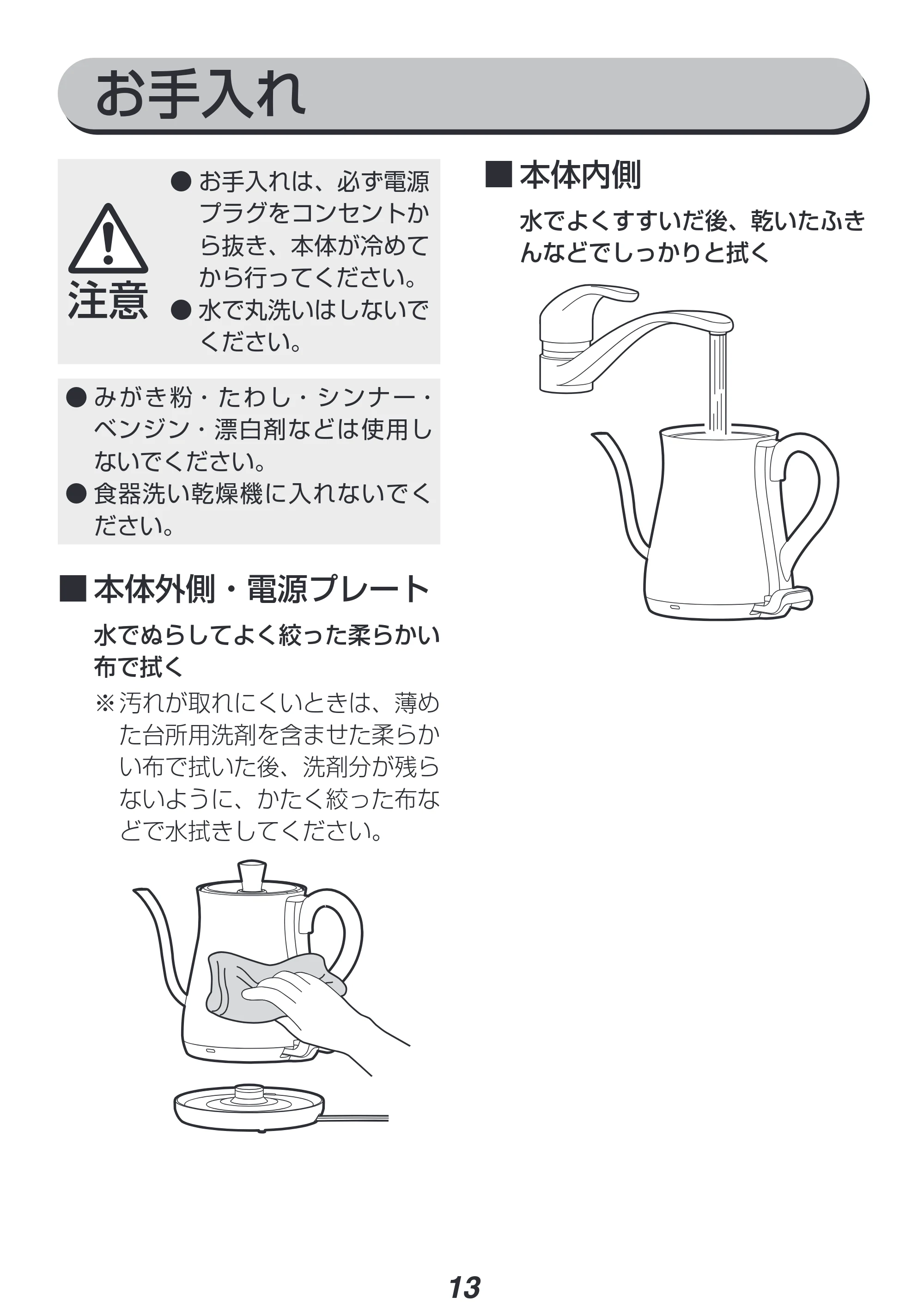 アイリスオーヤマ IKE-C600 取扱説明書 — 原本ページ — 13ページ