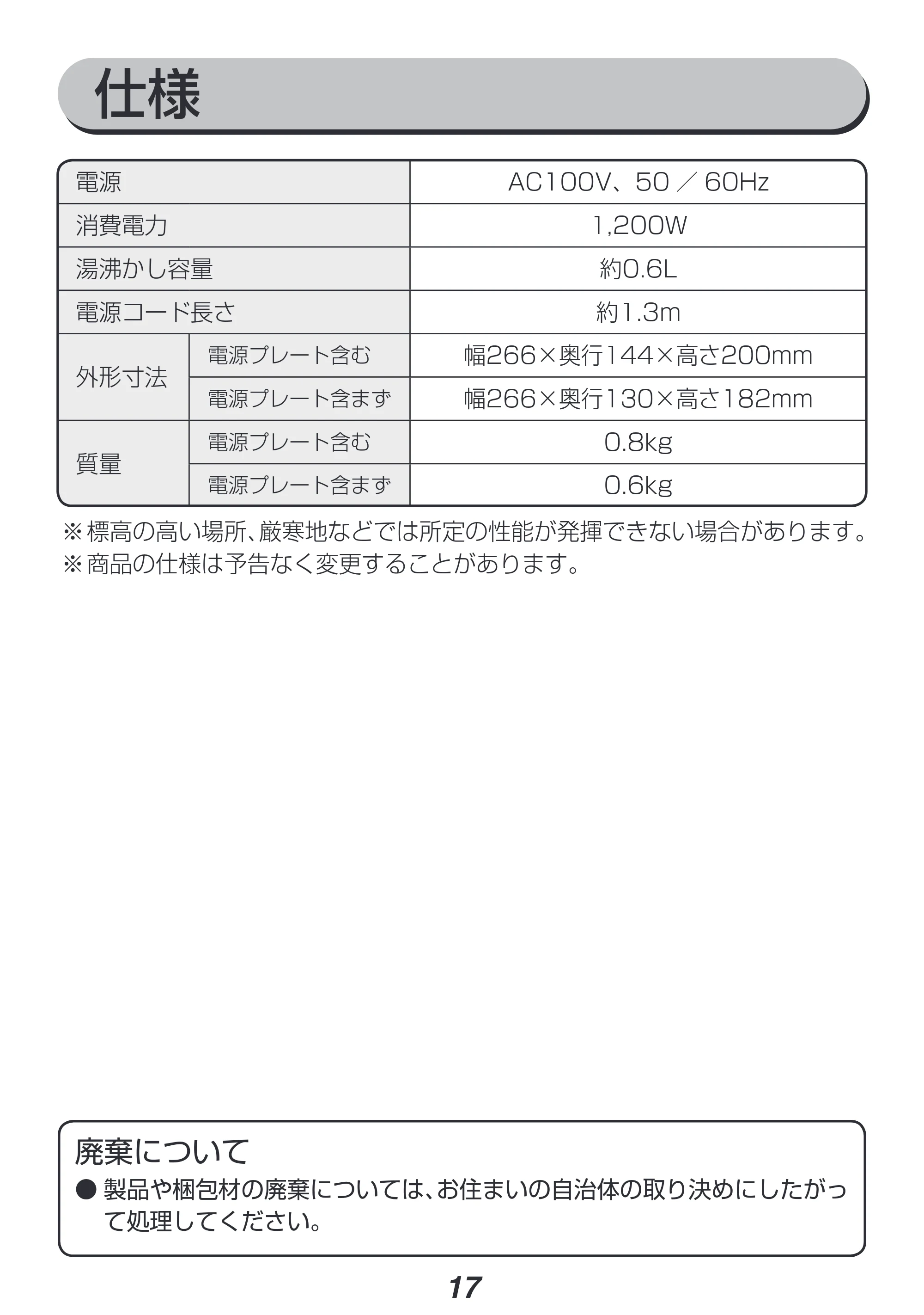 アイリスオーヤマ IKE-C600 取扱説明書 — 原本ページ — 17ページ