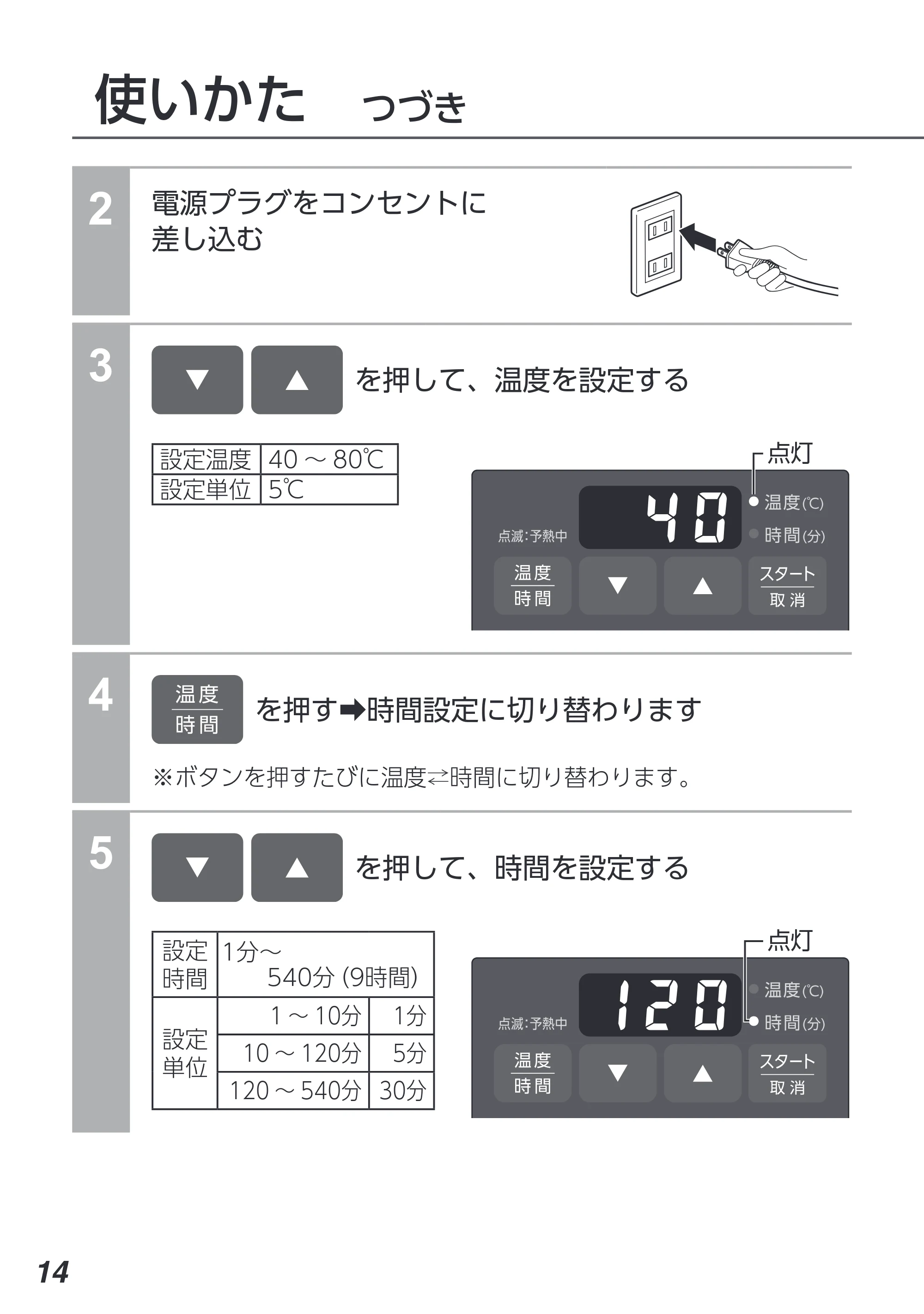 アイリスオーヤマ PLTC-M01 取扱説明書 — 原本ページ — 14ページ