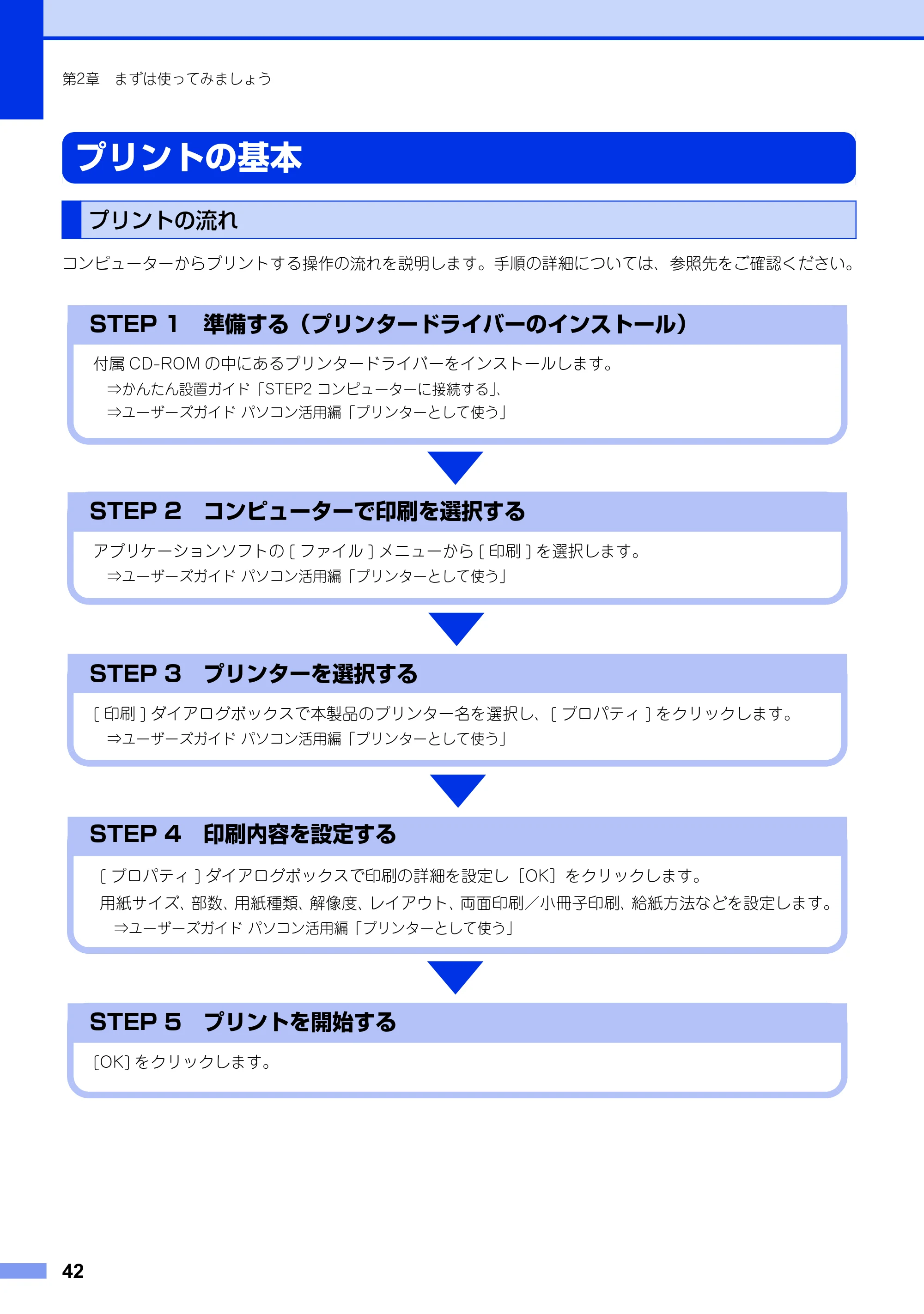 ブラザー DCP-7060D / DCP-7065DN ユーザーズガイド ～基本編～ — プリントの基本 — 原本ページ — 42ページ