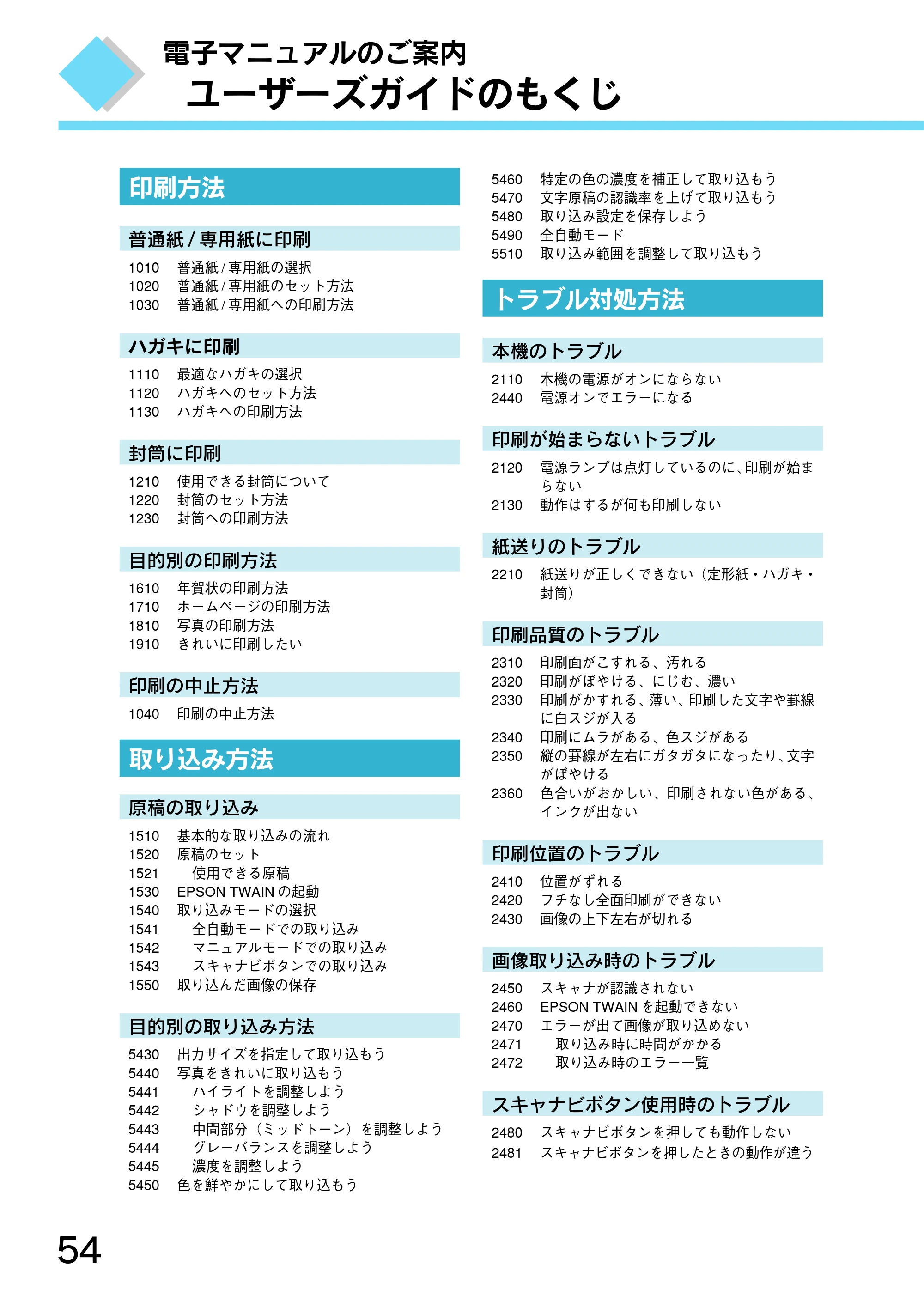 エプソン CC-550L スタートアップガイド — ユーザーズガイドのもくじ — 原本ページ — 56ページ
