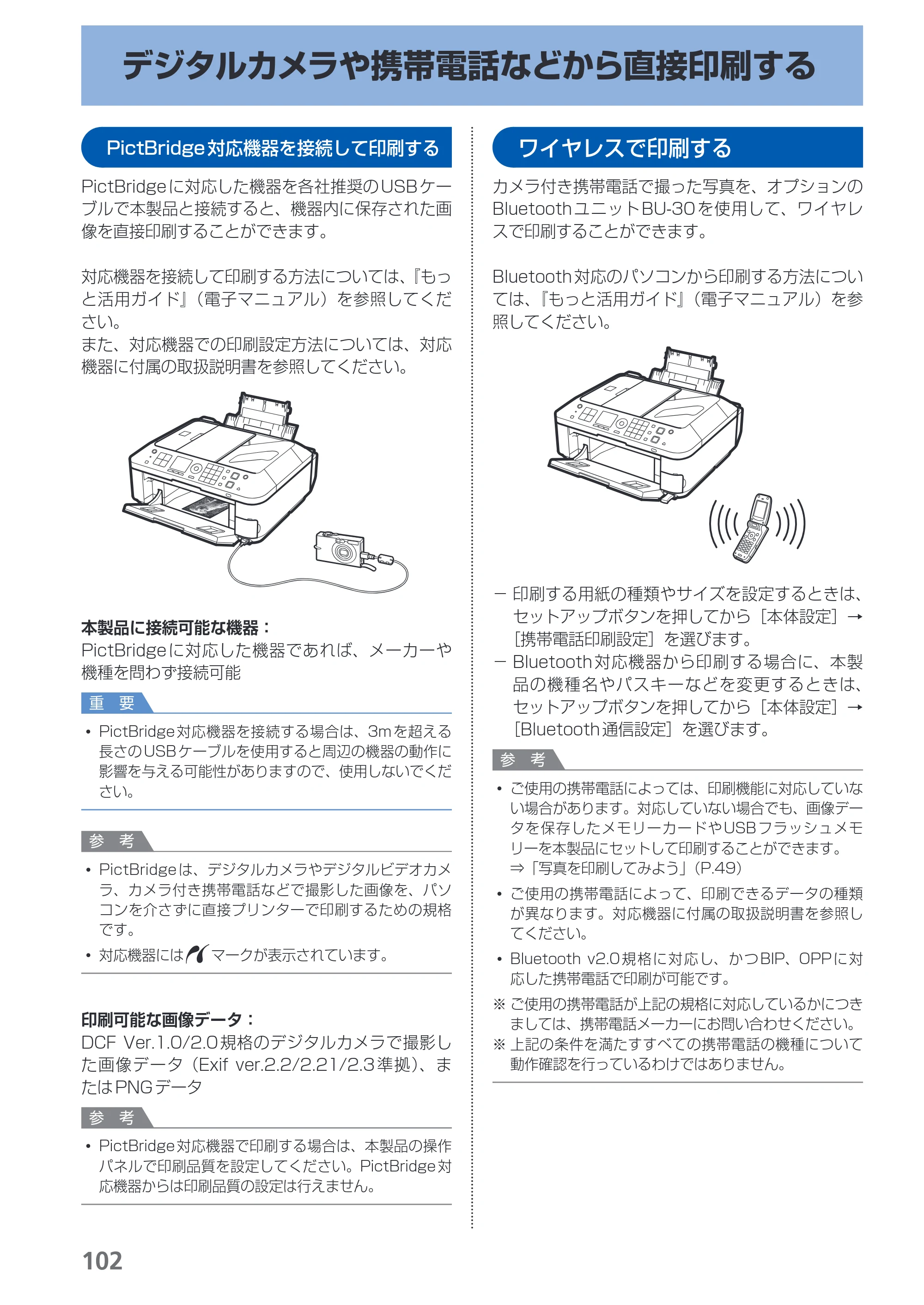 キヤノン PIXUS MX420 らくらく操作ガイド （PDF形式／23.93Mバイト） — デジタルカメラや携帯電話などから直接印刷する — 原本ページ — 104ページ
