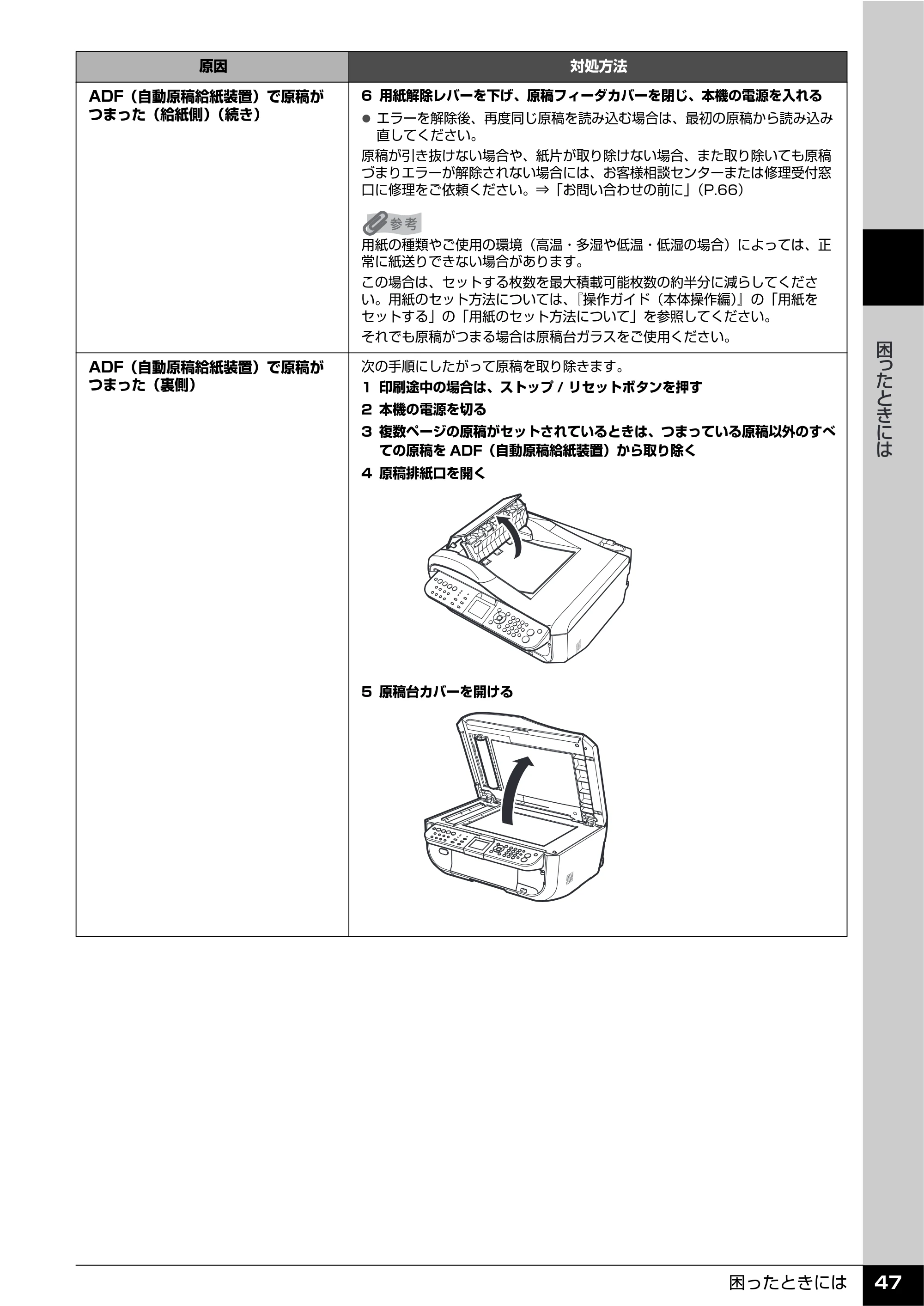 キヤノン PIXUS MX850 操作ガイド (お手入れ・困ったときには編) (PDF形式/8.77Mバイト) — 原本ページ — 48ページ