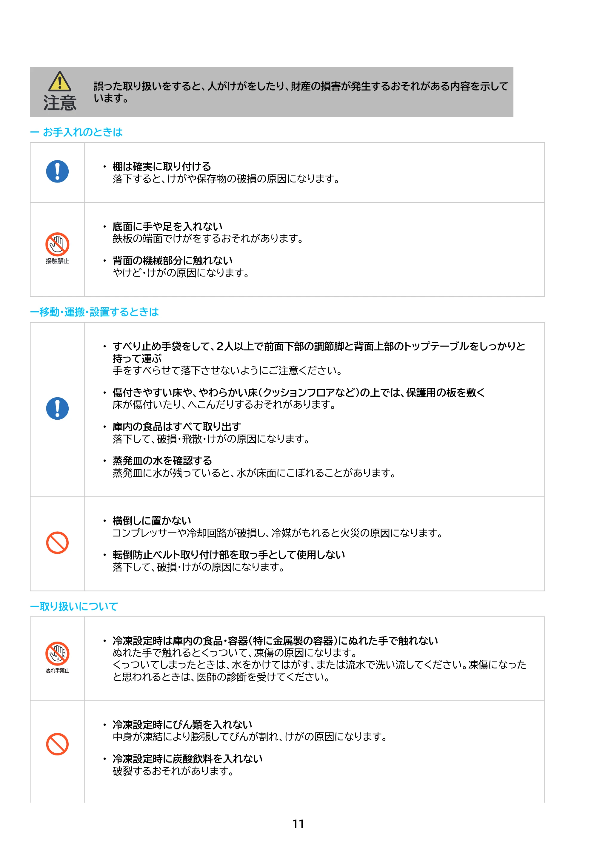 アイリスオーヤマ KUSN-S8E 取扱説明書 — 原本ページ — 11ページ