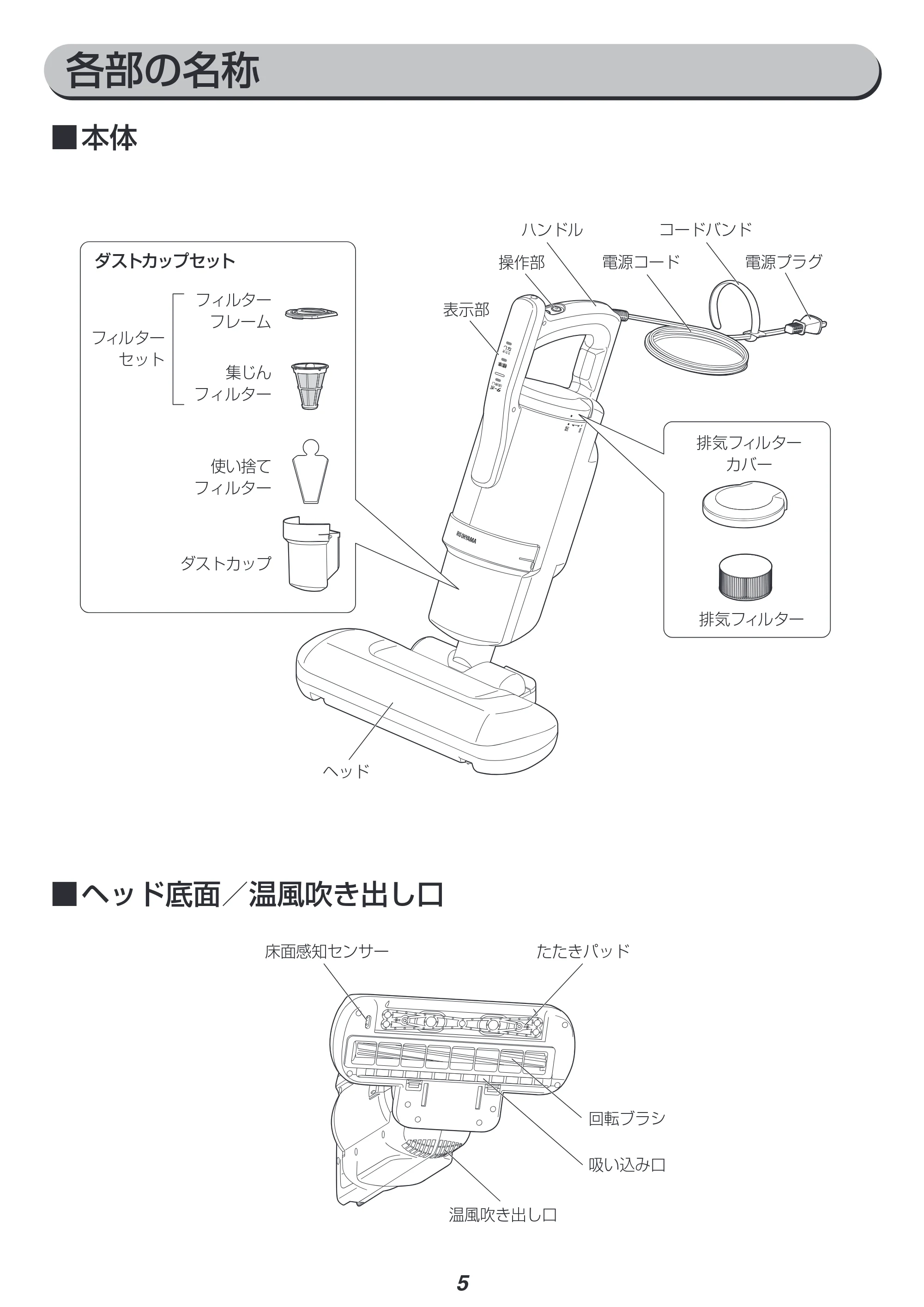 アイリスオーヤマ FCA-22H 取扱説明書 — 原本ページ — 5ページ