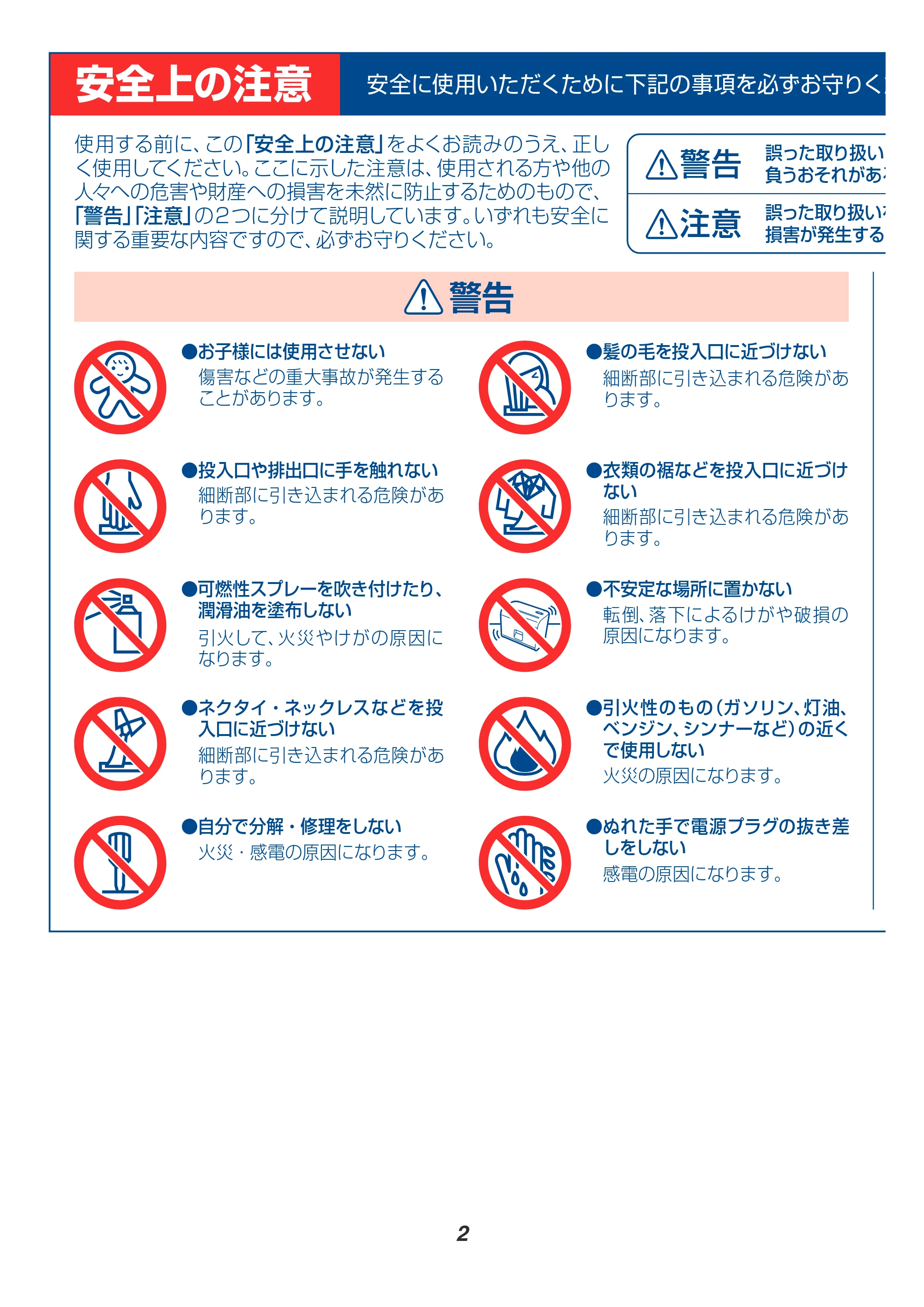 アイリスオーヤマ HS4SC 取扱説明書 — 原本ページ — 2ページ