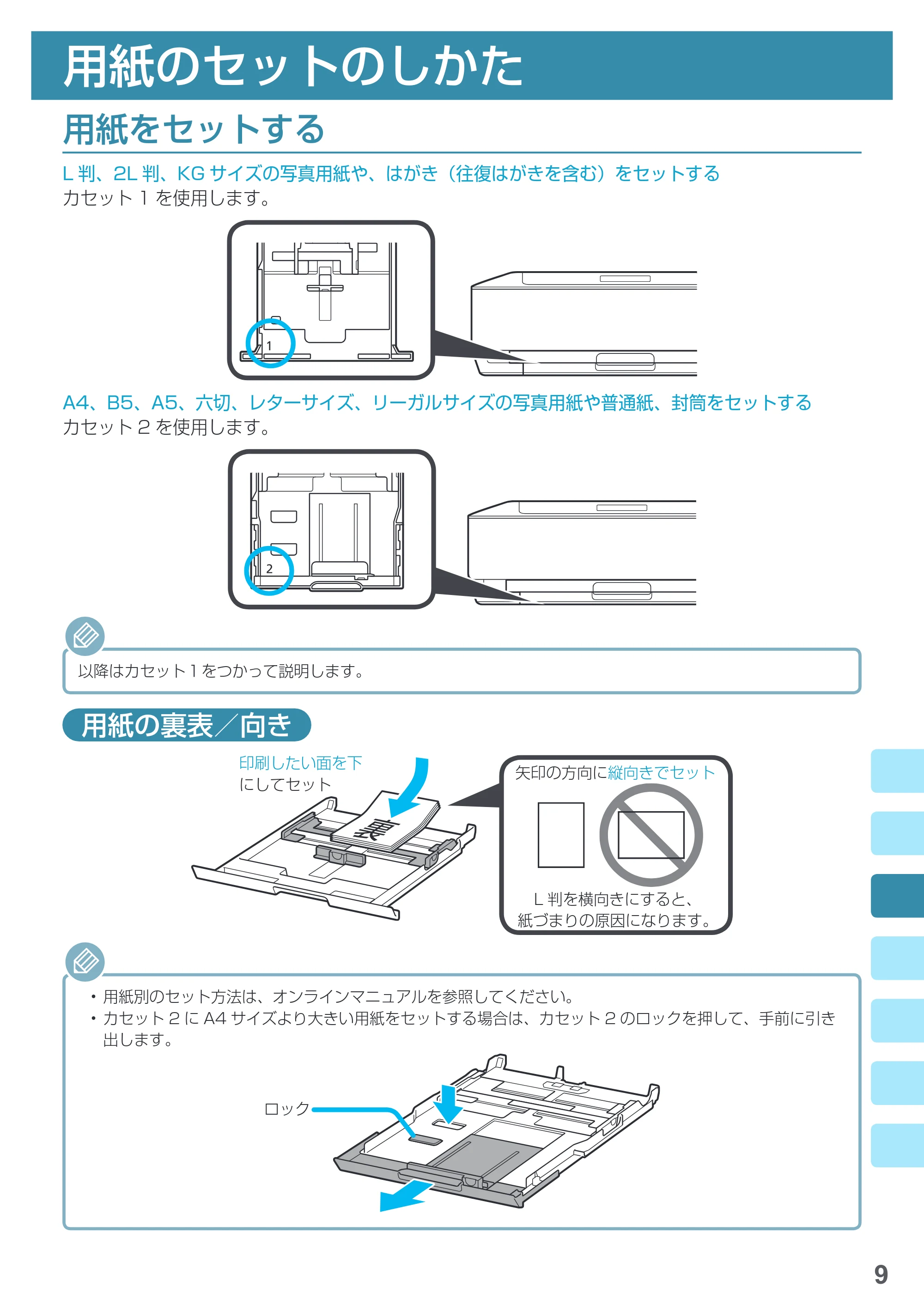 キヤノン PIXUS MG7730 基本操作マニュアル(PDF:4.44MB) — 用紙のセットのしかた — 原本ページ — 11ページ