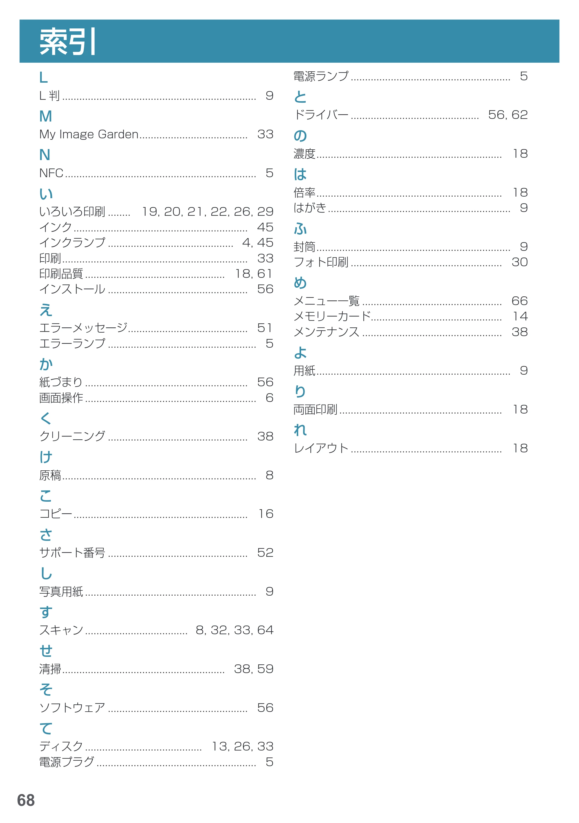 キヤノン PIXUS MG7730 基本操作マニュアル（PDF：4.44MB） — 索引 — 原本ページ — 70ページ