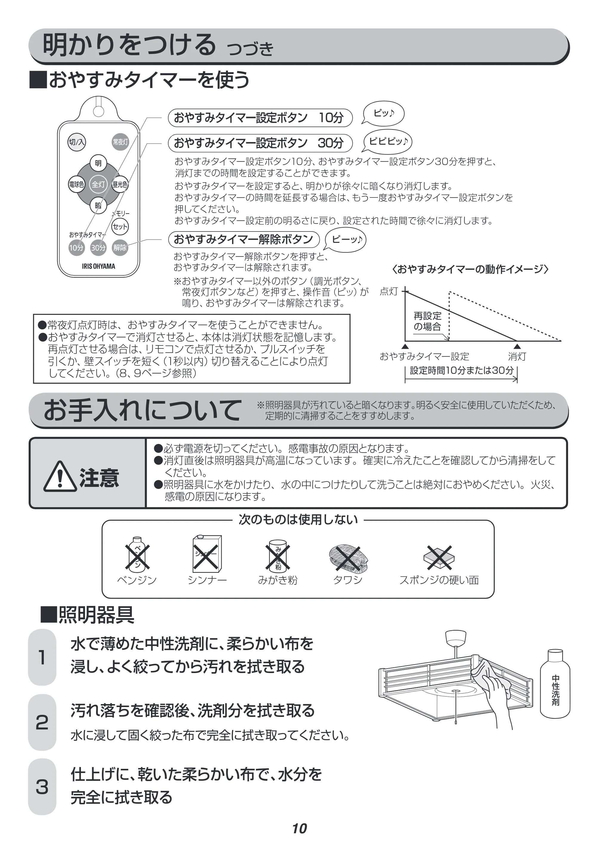 アイリスオーヤマ PLM8DL-J 取扱説明書 — 原本ページ — 10ページ