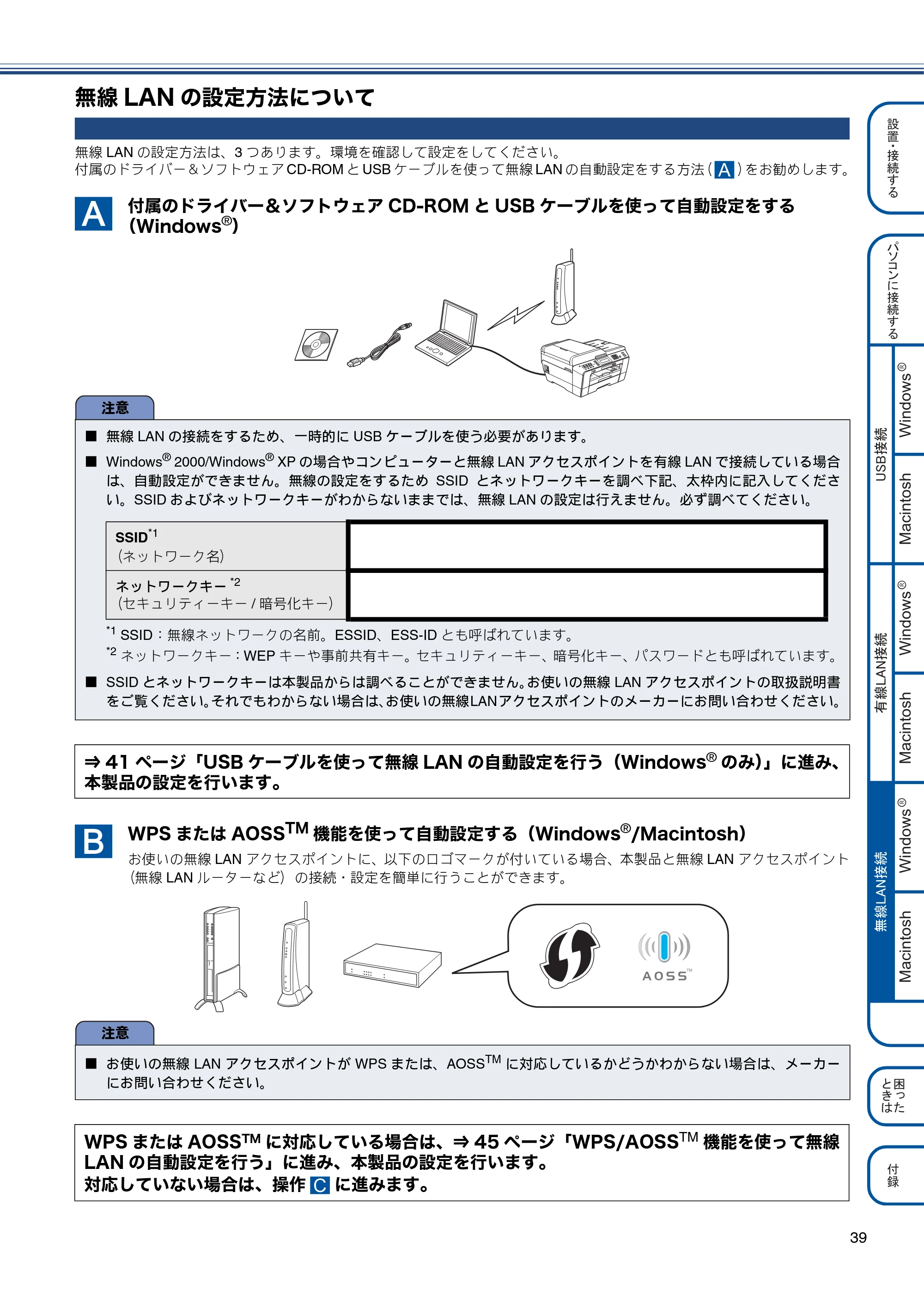 ブラザー MFC-J6910CDW かんたん設置ガイド — 無線LANの設定方法について — 原本ページ — 41ページ