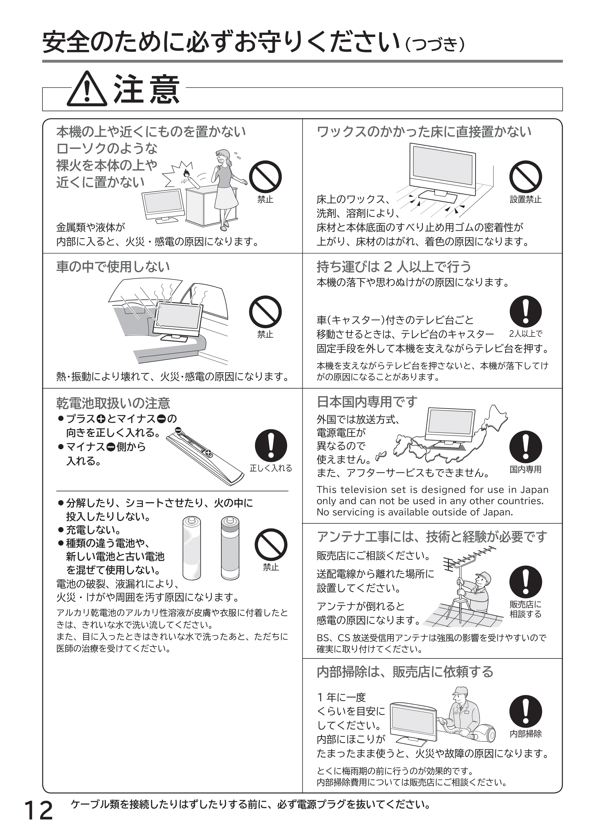 日立 L49-ZP3 / L55-ZP3 取扱説明書 — 原本ページ — 12ページ