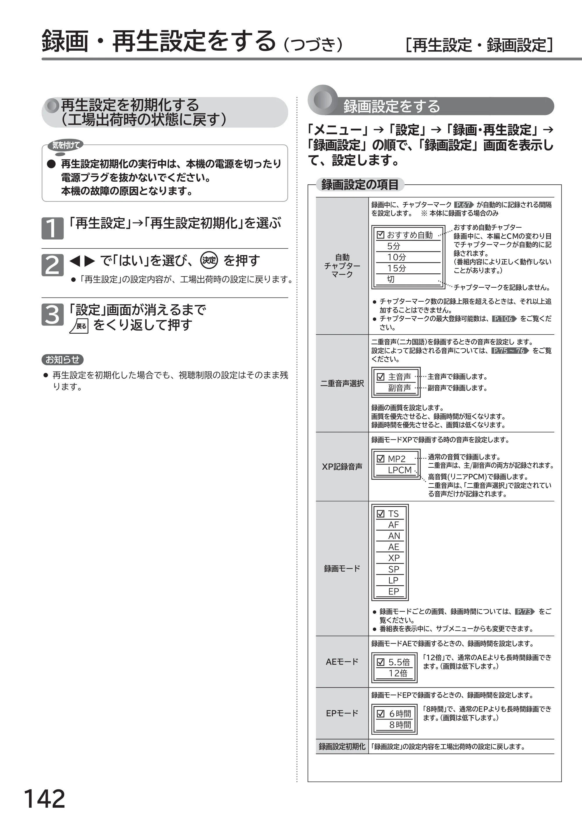 日立 L49-ZP3 / L55-ZP3 取扱説明書 — 原本ページ — 142ページ