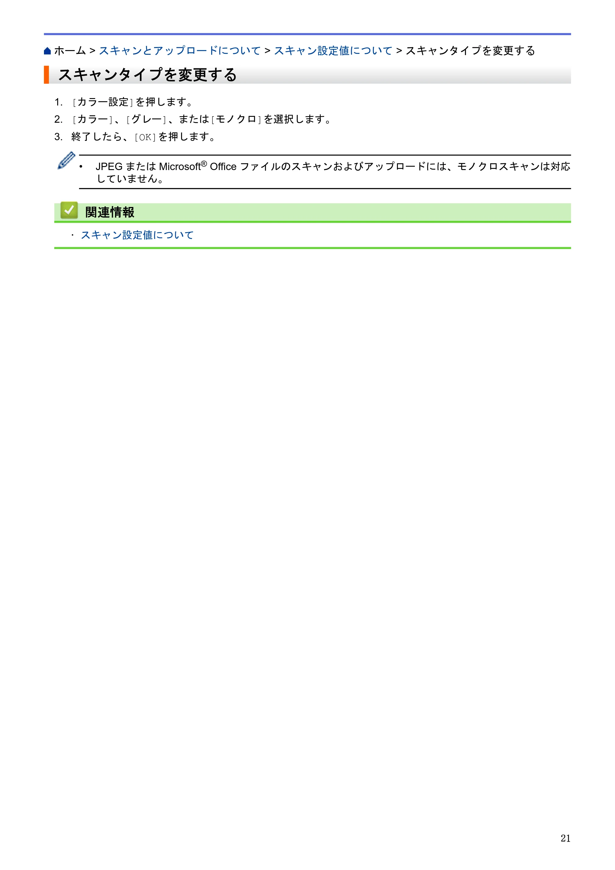 ブラザー MFC-L2720DN / MFC-L2740DW クラウド接続ガイド — スキャンタイプを変更する — 原本ページ — 25ページ