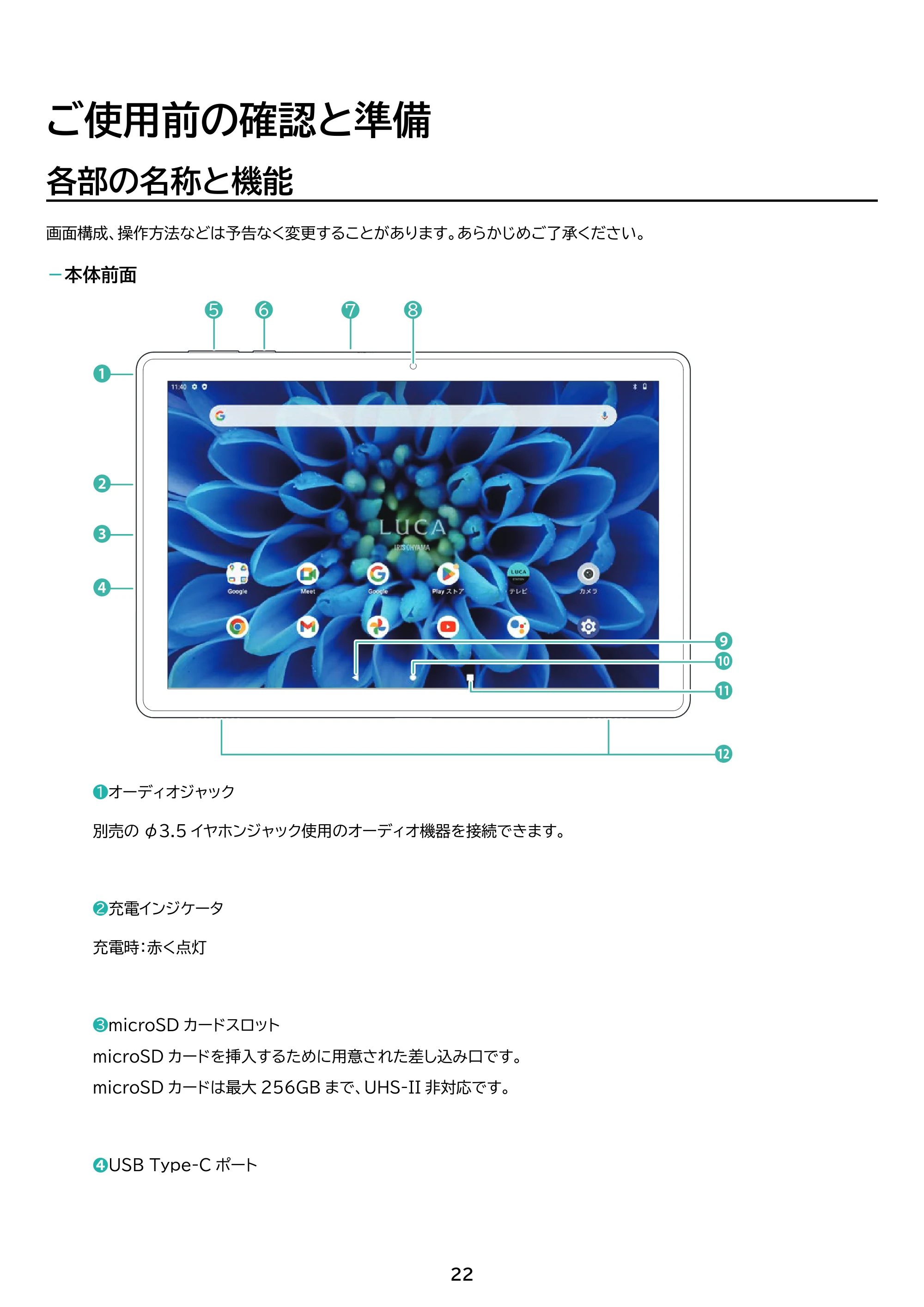 アイリスオーヤマ TE102M3N1-B 取扱説明書 — 原本ページ — 22ページ