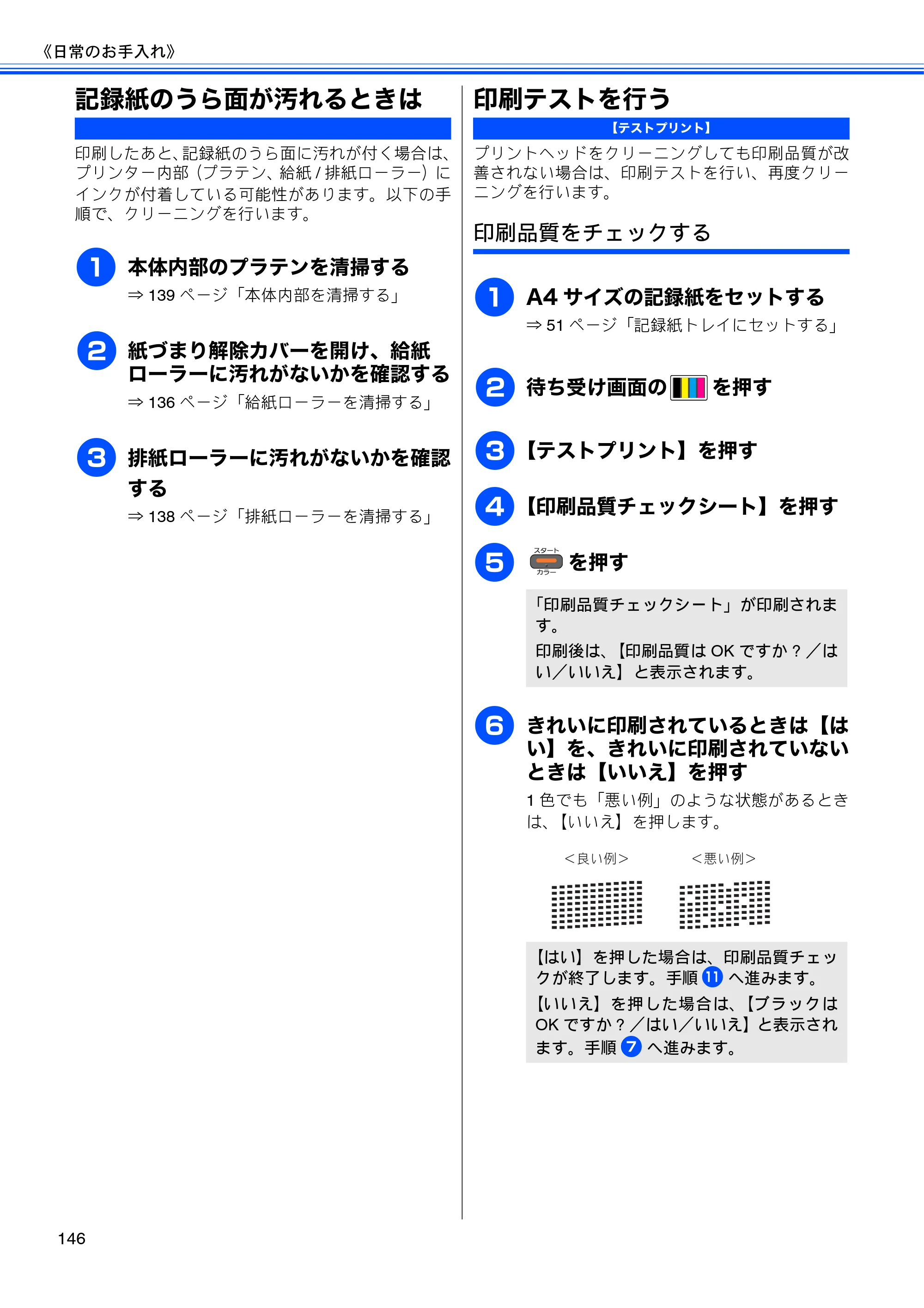 ブラザー MFC-J955DN / MFC-J955DWN ユーザーズガイド ～基本編～ — 記録紙のうら面が汚れるときは — 原本ページ — 148ページ
