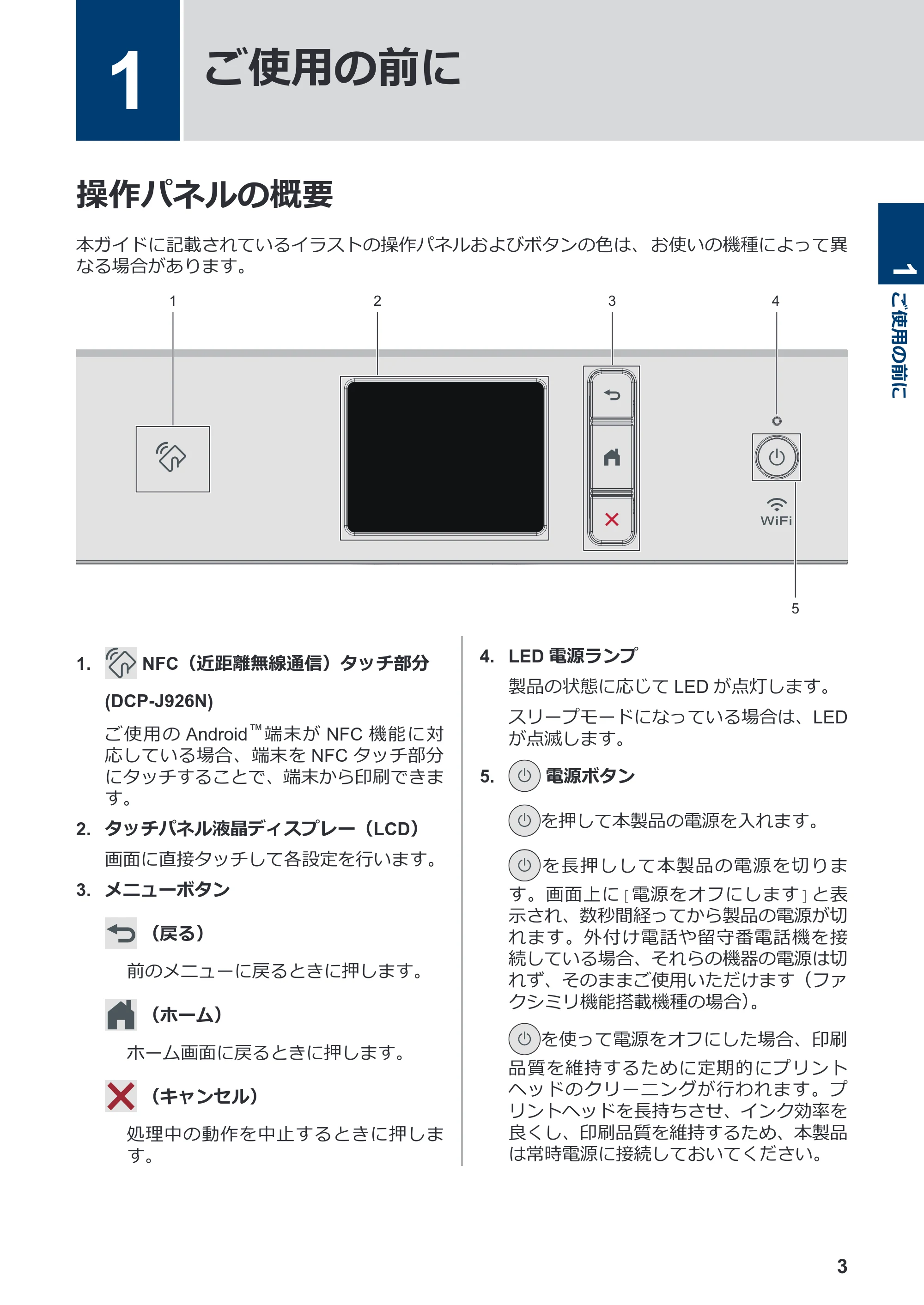 ブラザー DCP-J526N / DCP-J914N / DCP-J926N-B/W かんたん操作ガイド — 1 ご使用の前に — 原本ページ — 4ページ
